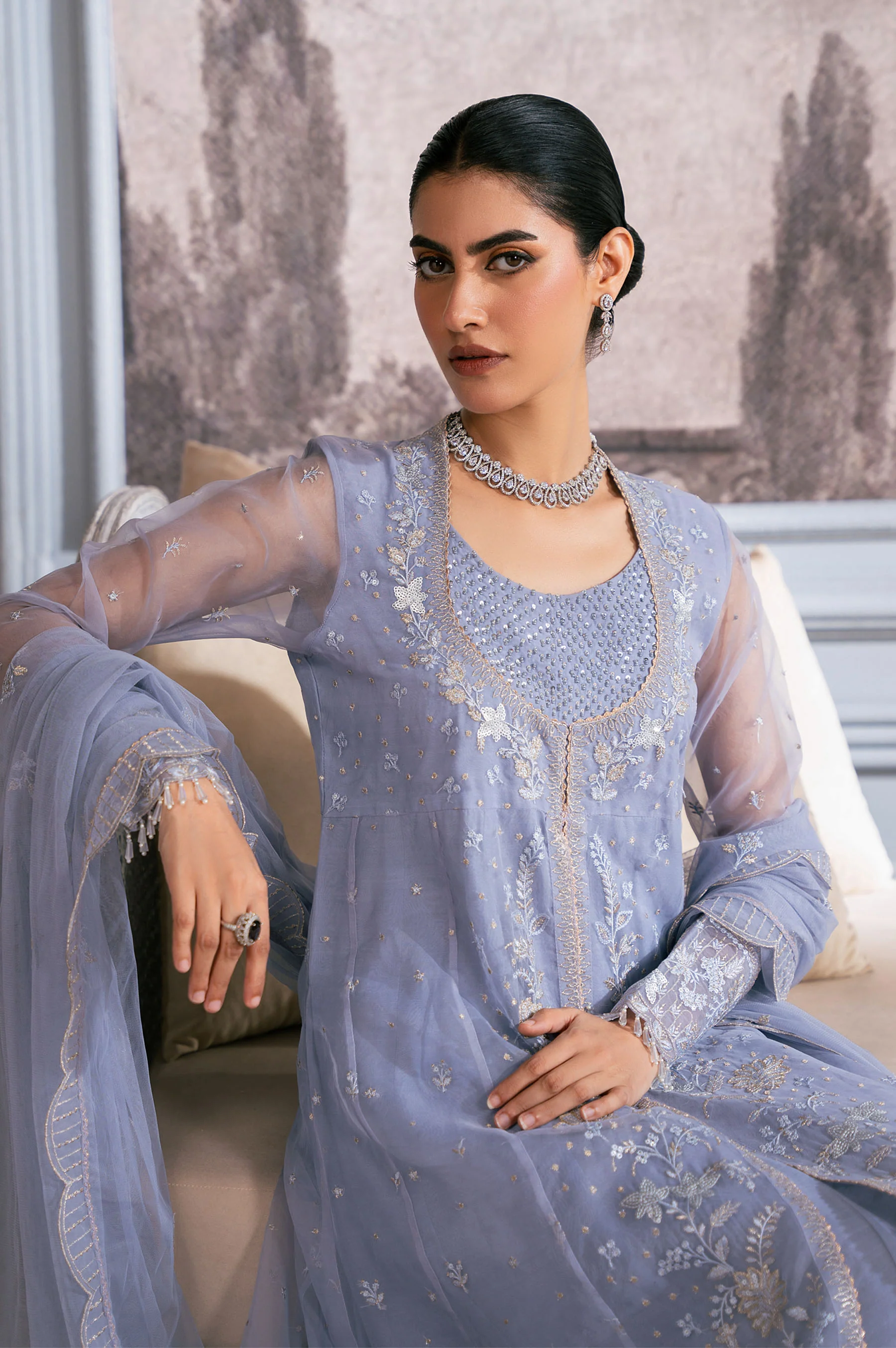 UNSTITCHED 2 PIECE EMBROIDERED SHIRT DUPATTA - Image 4