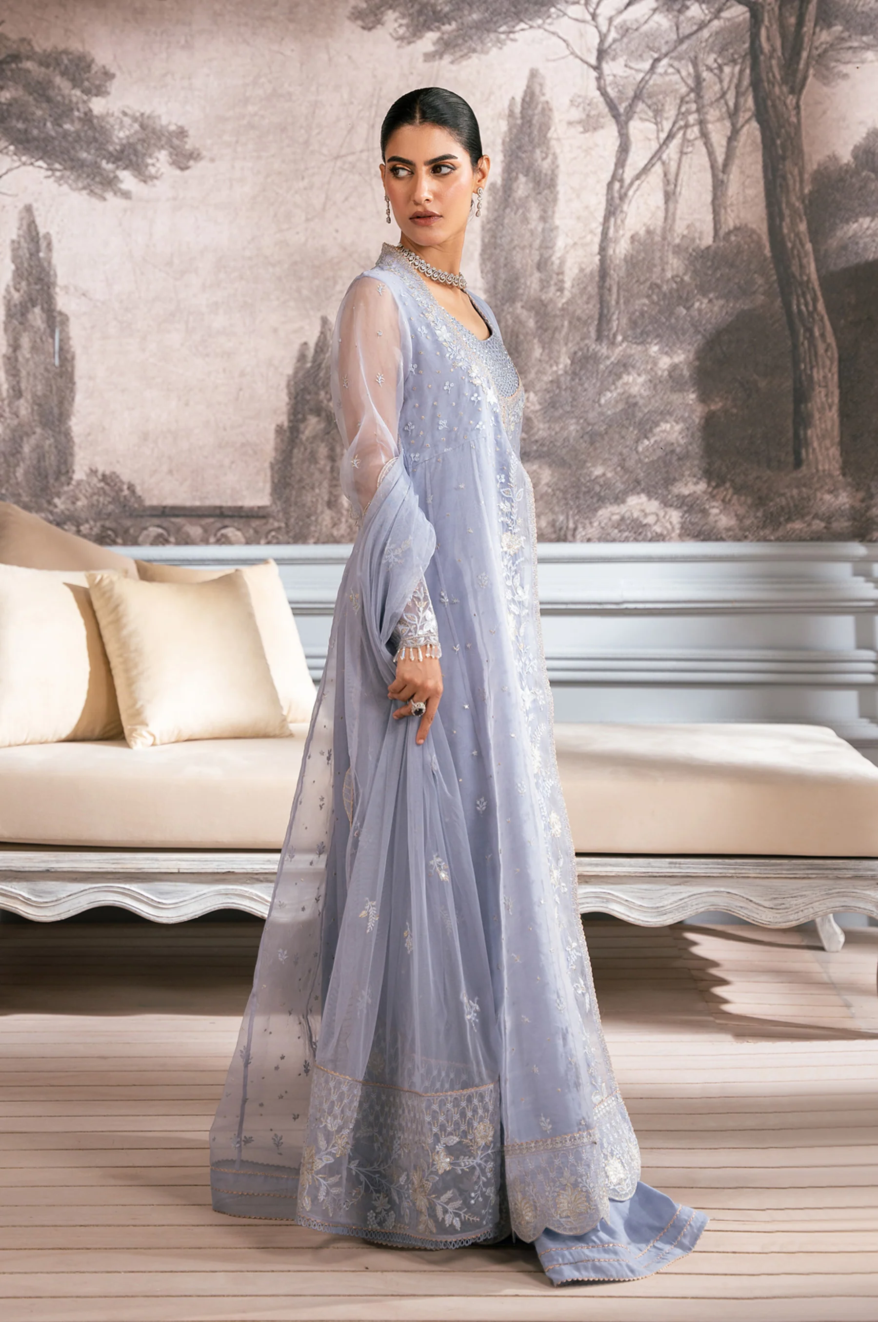 UNSTITCHED 2 PIECE EMBROIDERED SHIRT DUPATTA - Image 7