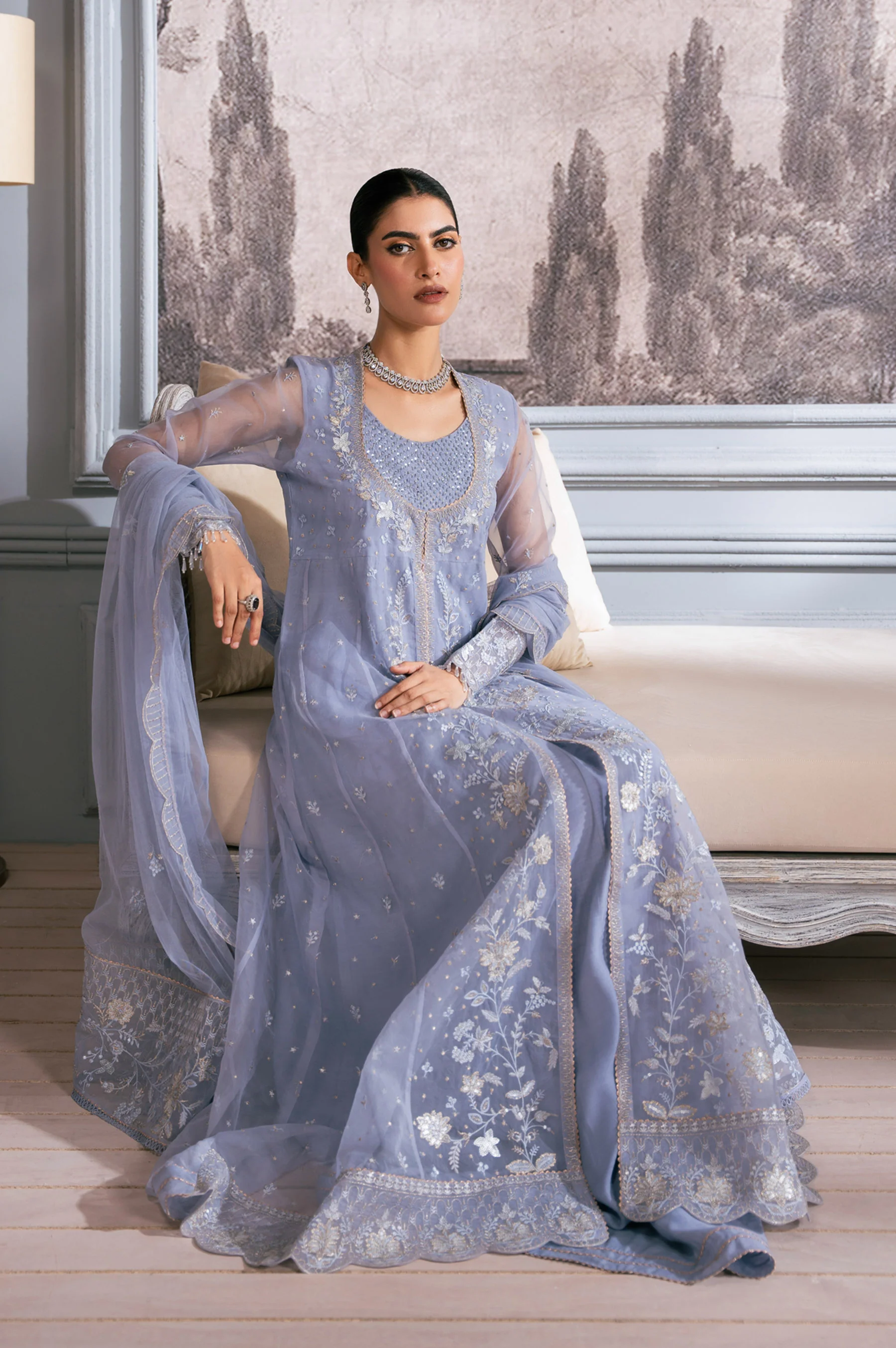 UNSTITCHED 2 PIECE EMBROIDERED SHIRT DUPATTA - Image 8