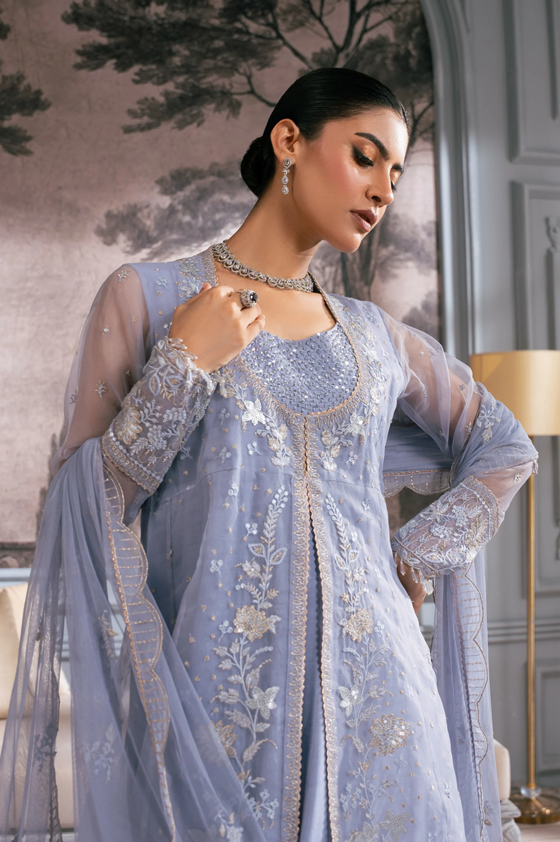 UNSTITCHED 2 PIECE EMBROIDERED SHIRT DUPATTA - Image 9