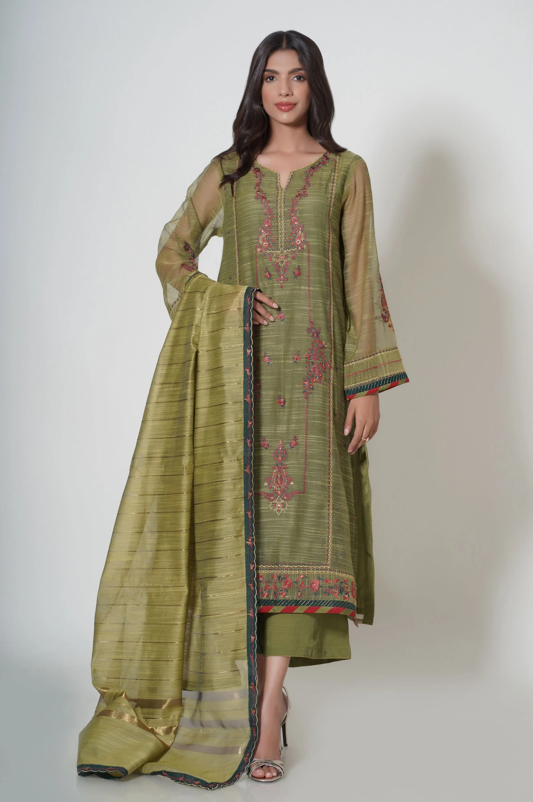 UNSTITCHED EMBROIDERED SHIRT BOTTOM