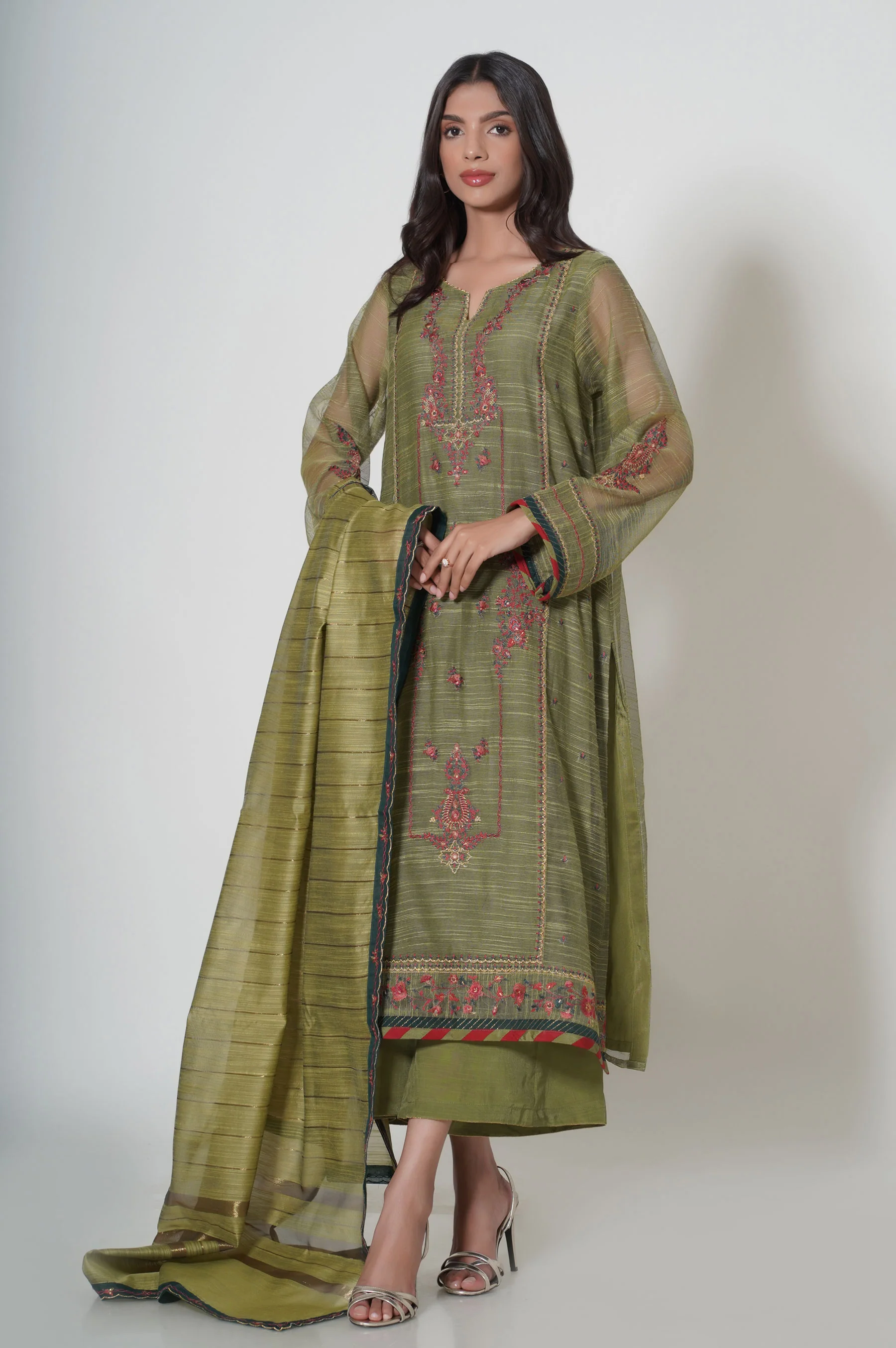 UNSTITCHED EMBROIDERED SHIRT BOTTOM - Image 5