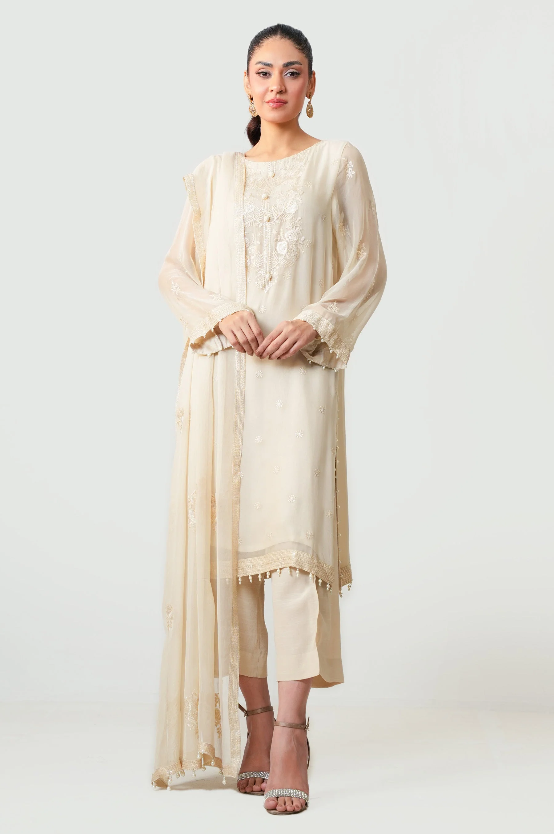 UNSTITCHED 3 PIECE EMBROIDERED SUIT (FACTORY E-OUTLET)
