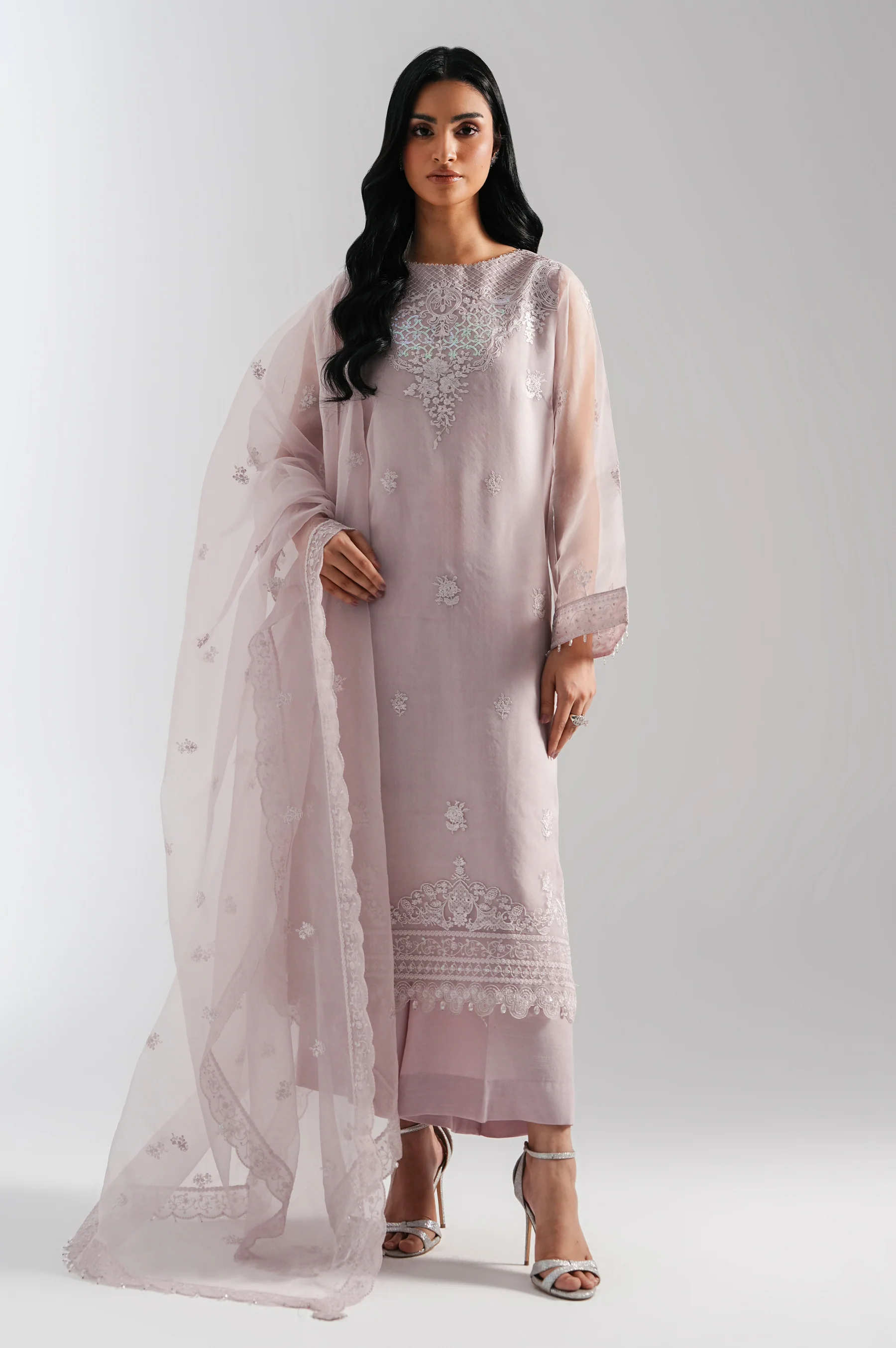 UNSTITCHED EMBROIDERED SUIT