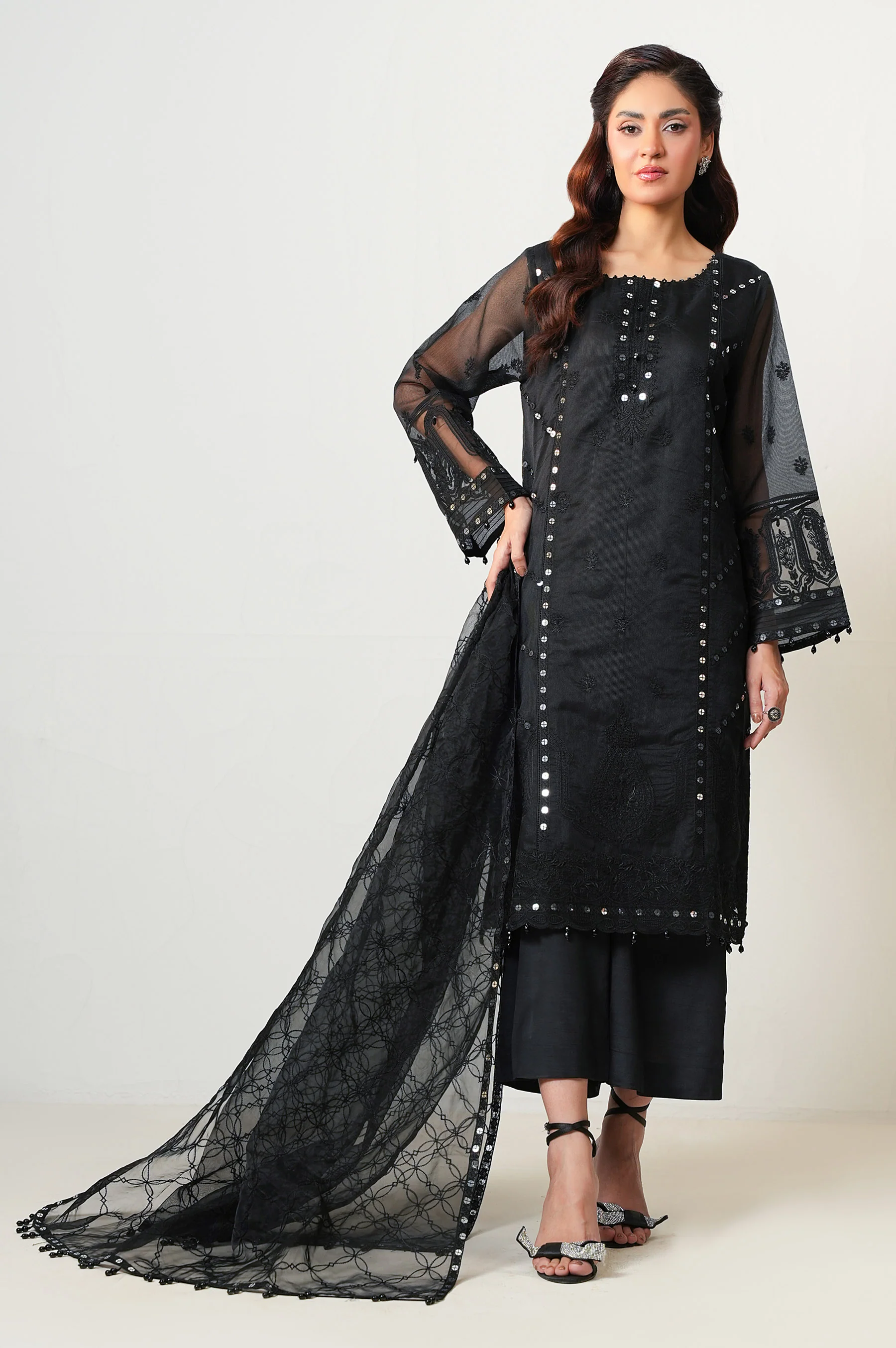 UNSTITCHED 3 PIECE EMBROIDERED SUIT - Image 7