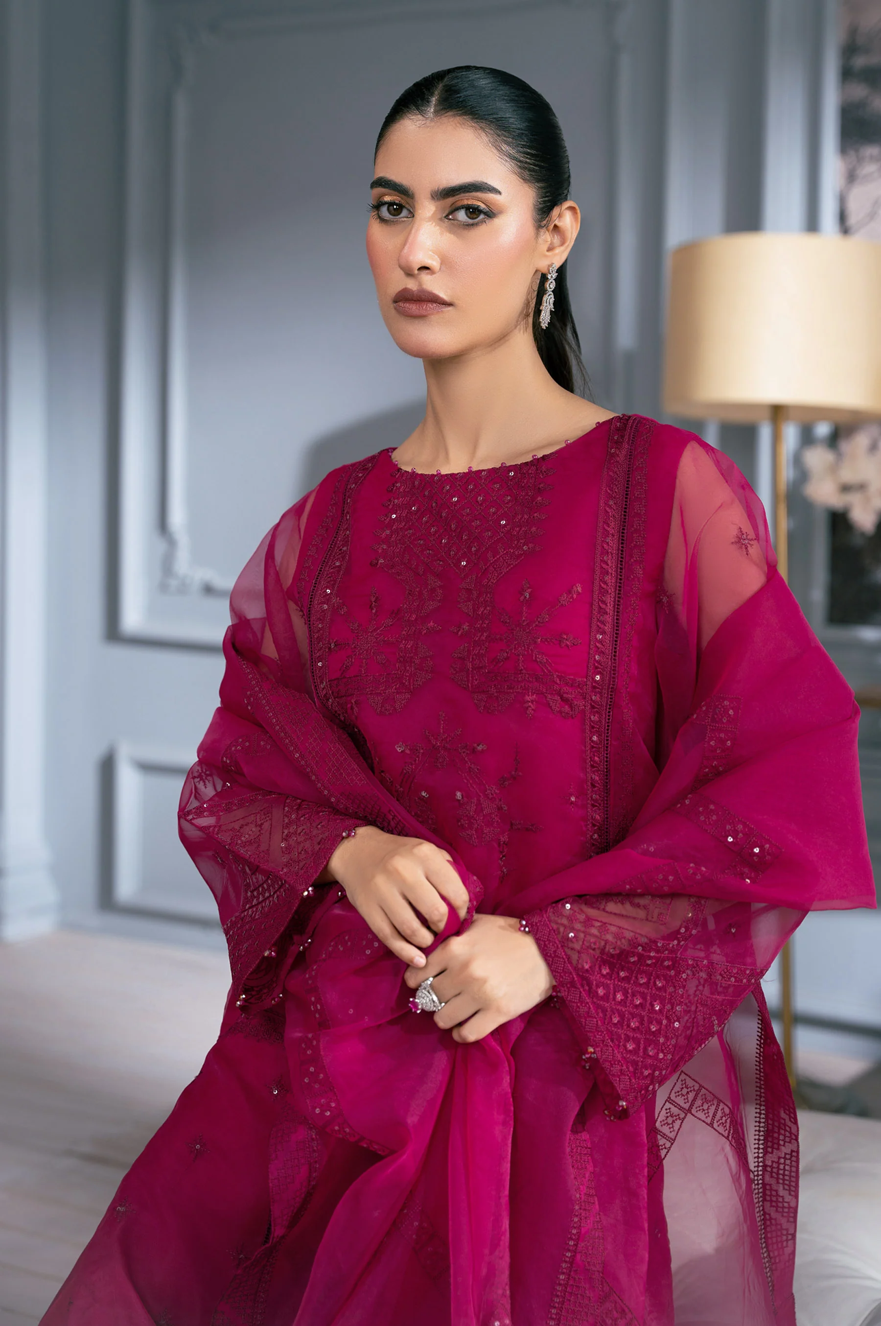 UNSTITCHED EMBROIDERED SUIT - Image 11