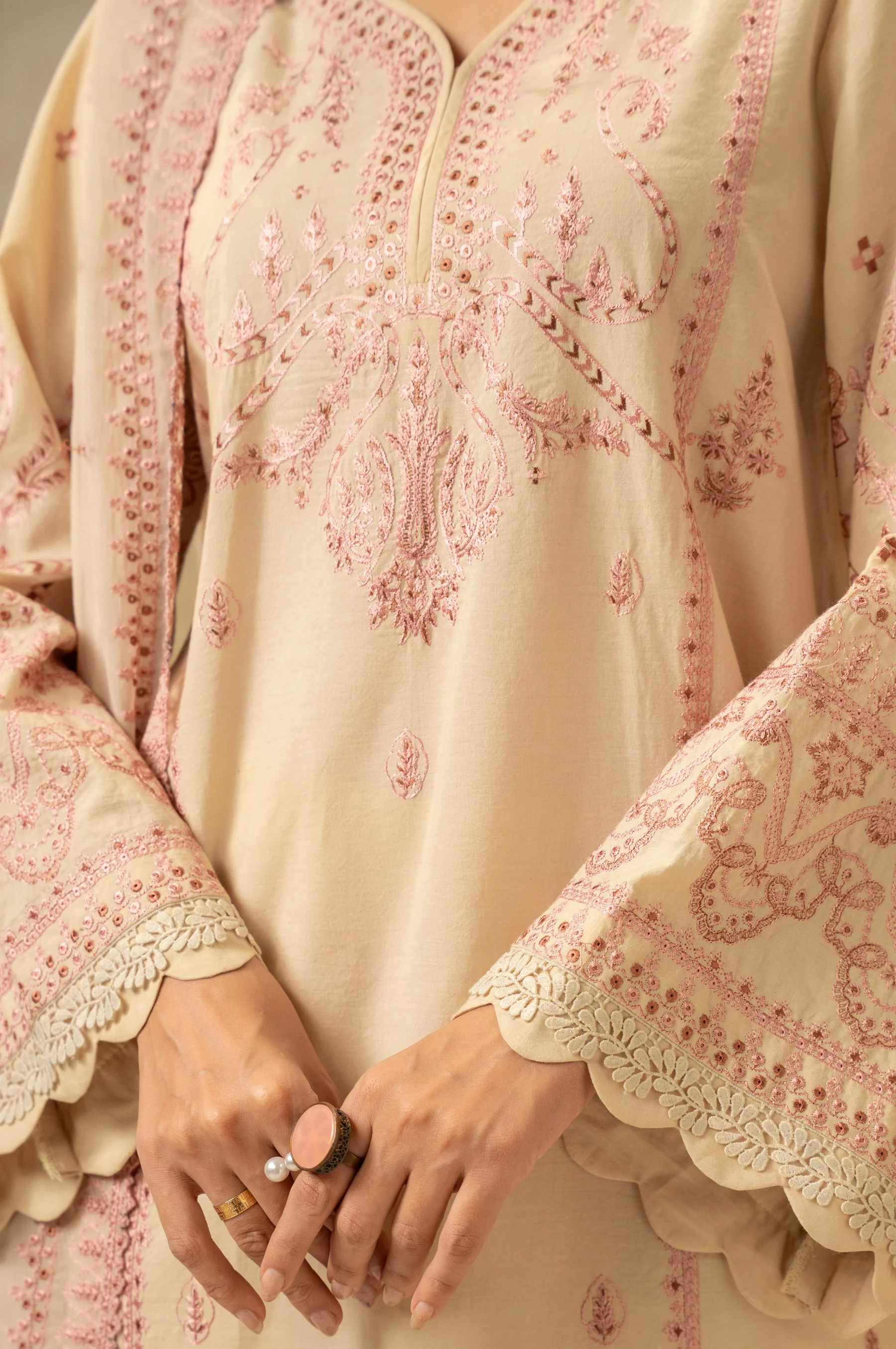 UNSTITCHED DYED EMBROIDERED SUIT - Image 2