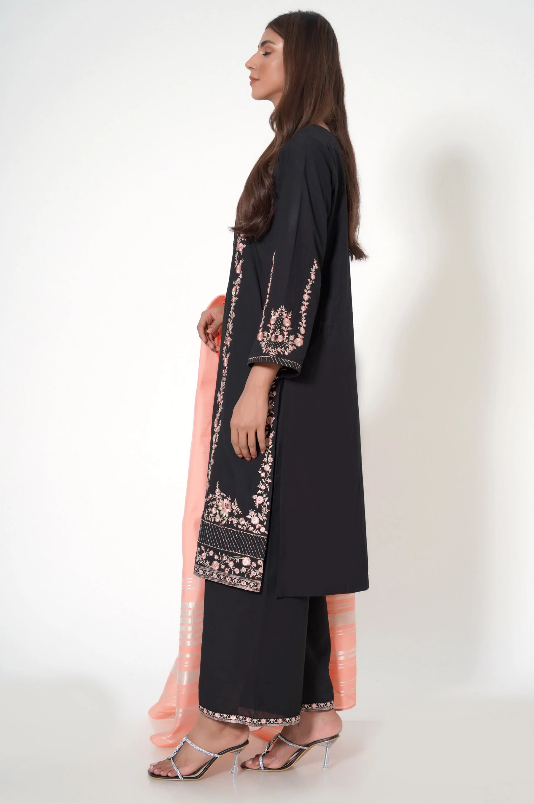 3 Piece Unstitched Embroidered Cambric Suit - Image 4