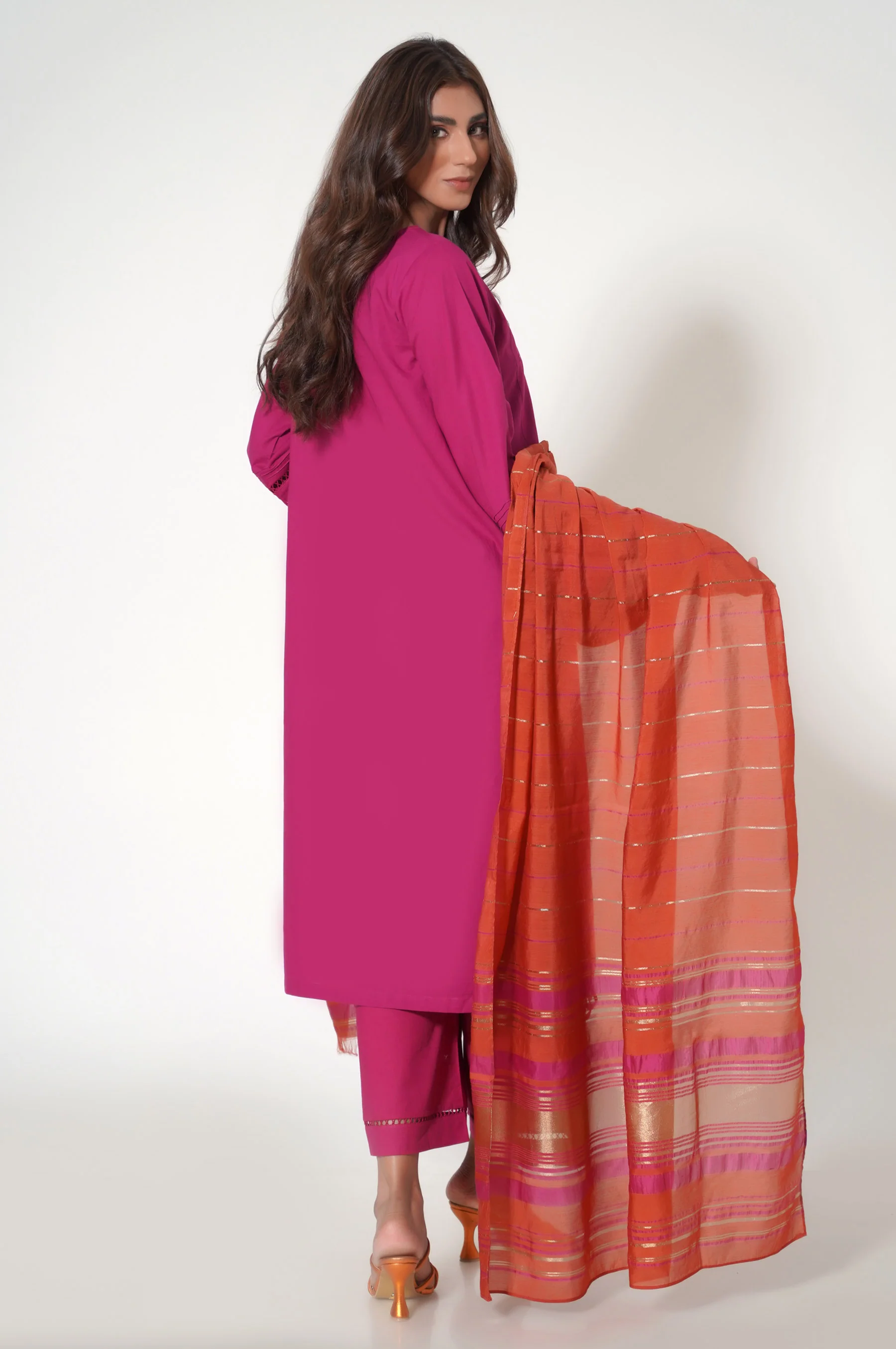3 Piece Unstitched Embroidered Cambric Suit - Image 3