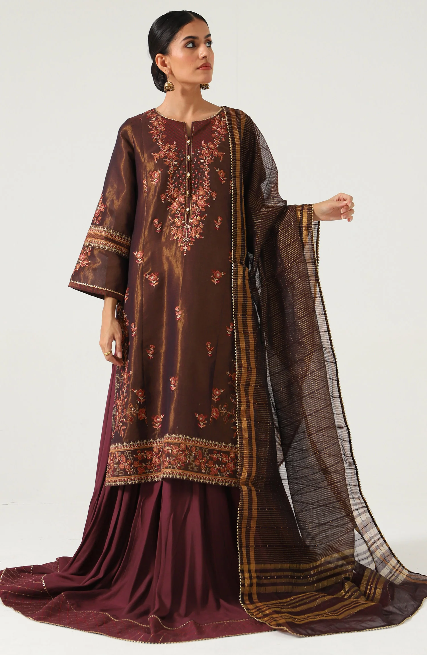 3 Piece Unstitched Embroidered Mysuri Suit - Image 2