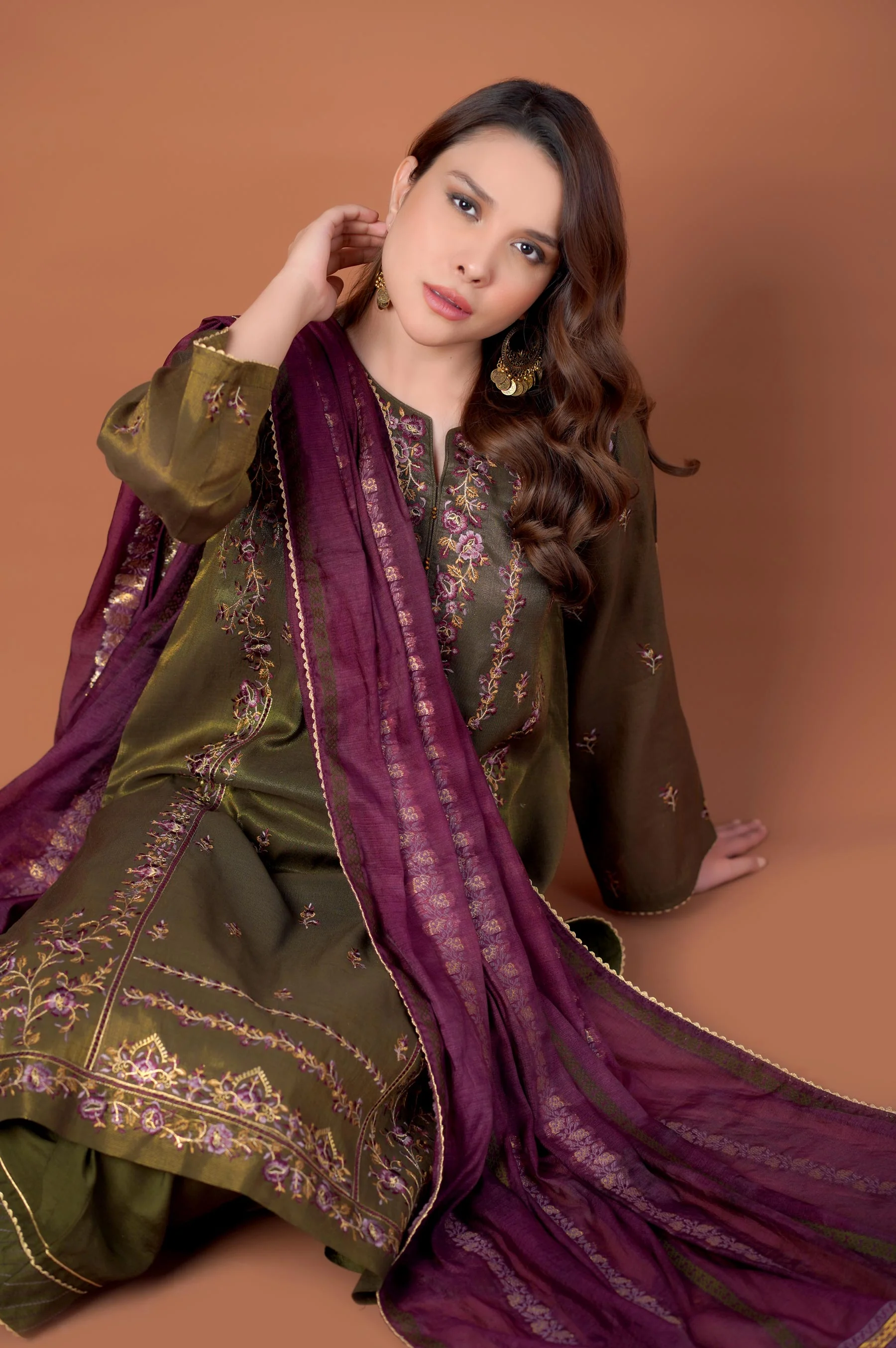 3 Piece Unstitched Embroidered Mysuri Suit - Image 2