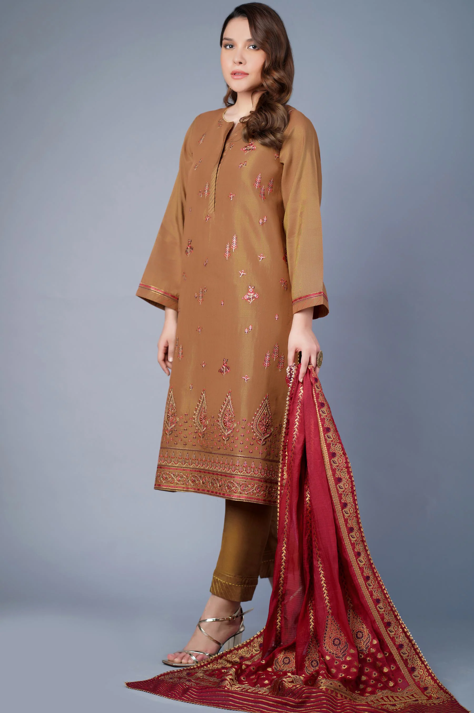 3 Piece Unstitched Embroidered Staple Mysuri Suit - Image 2