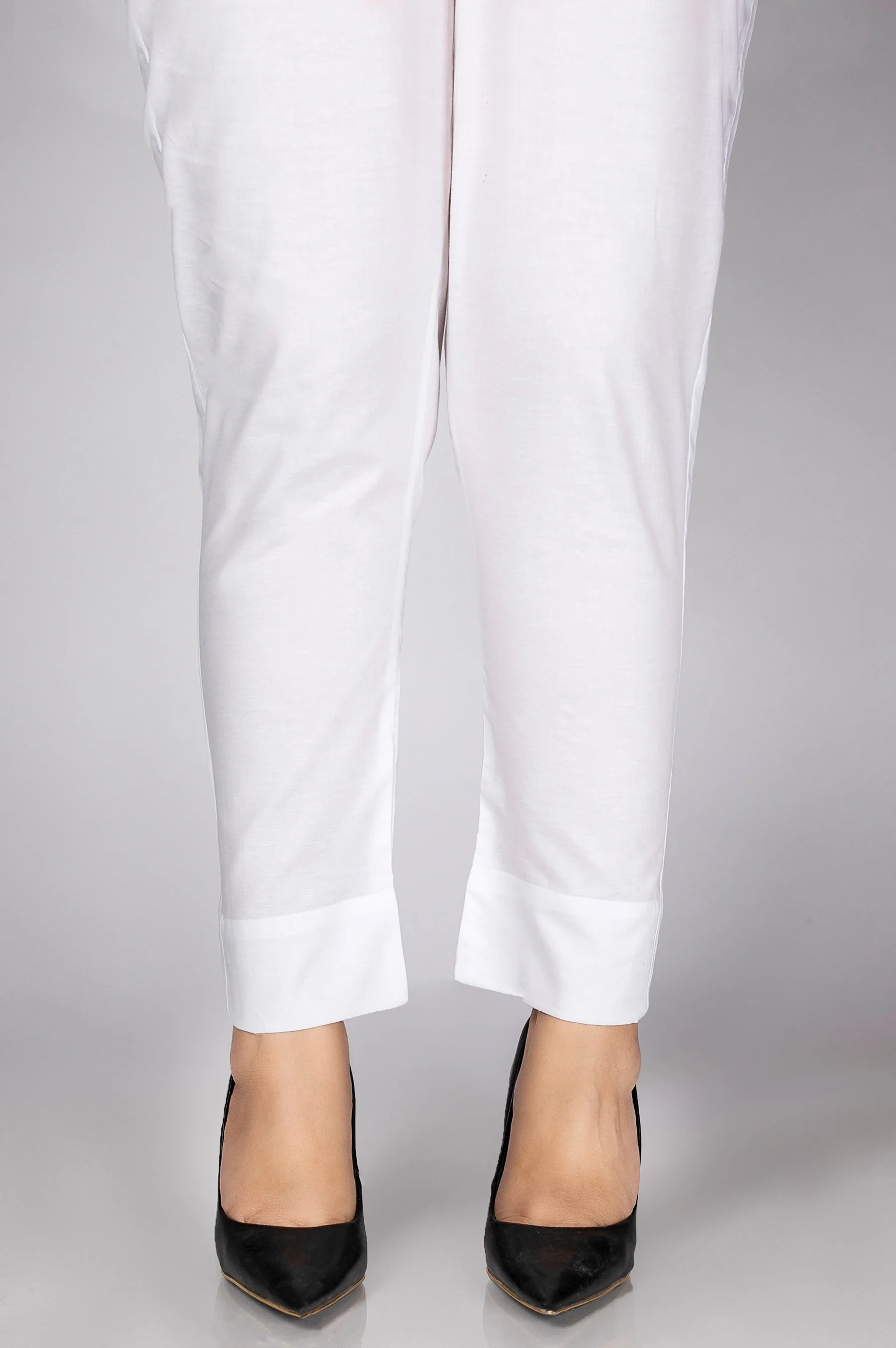 Basic Cambric Cigarette Pants - White - Image 2