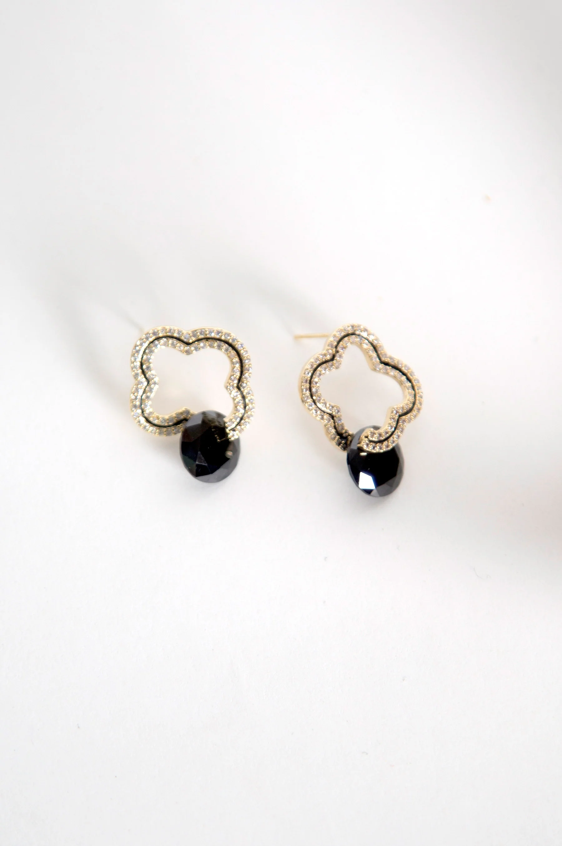 Black Enamel Ball Droplets Earring