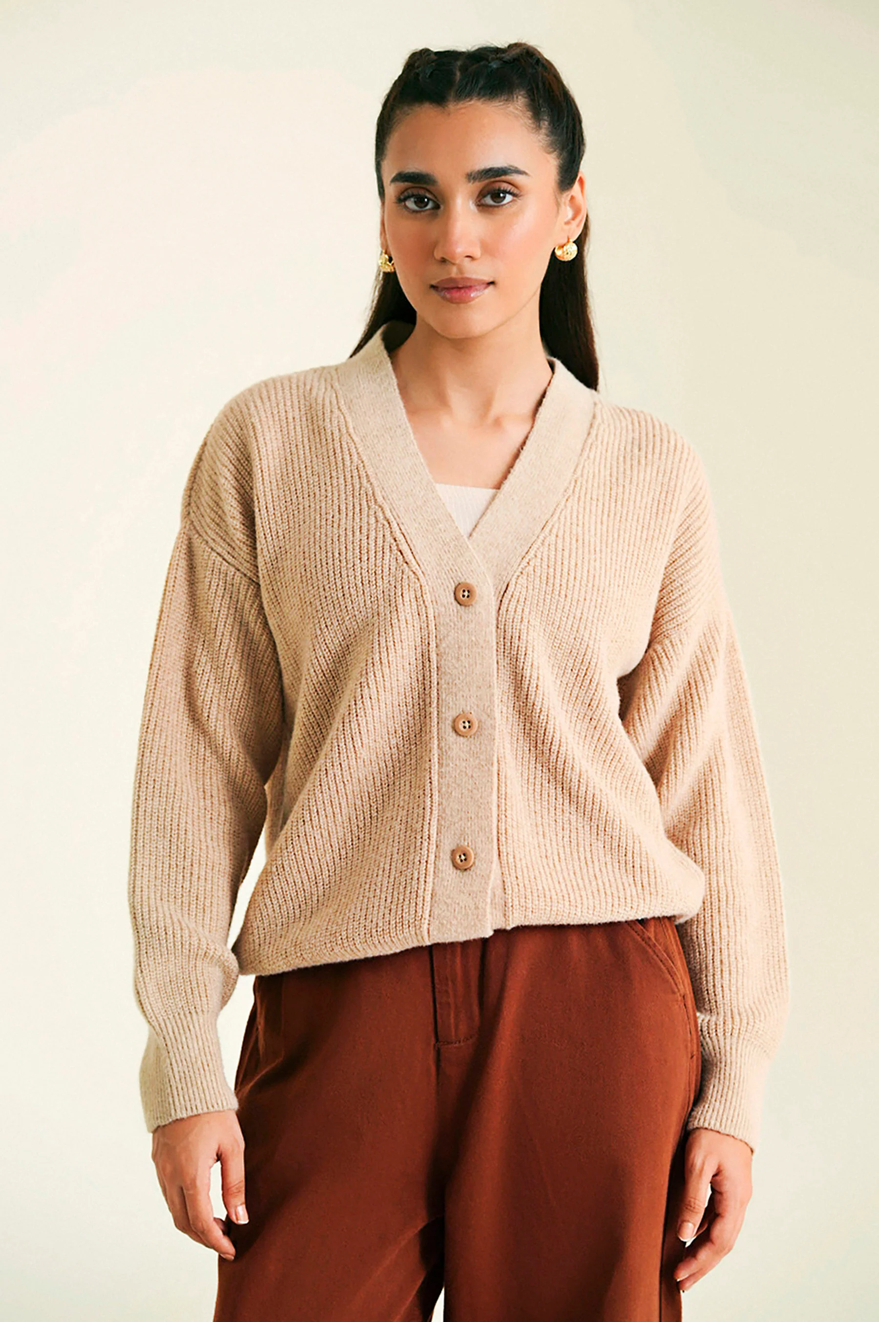 Button Down Sweater Full Sleeves