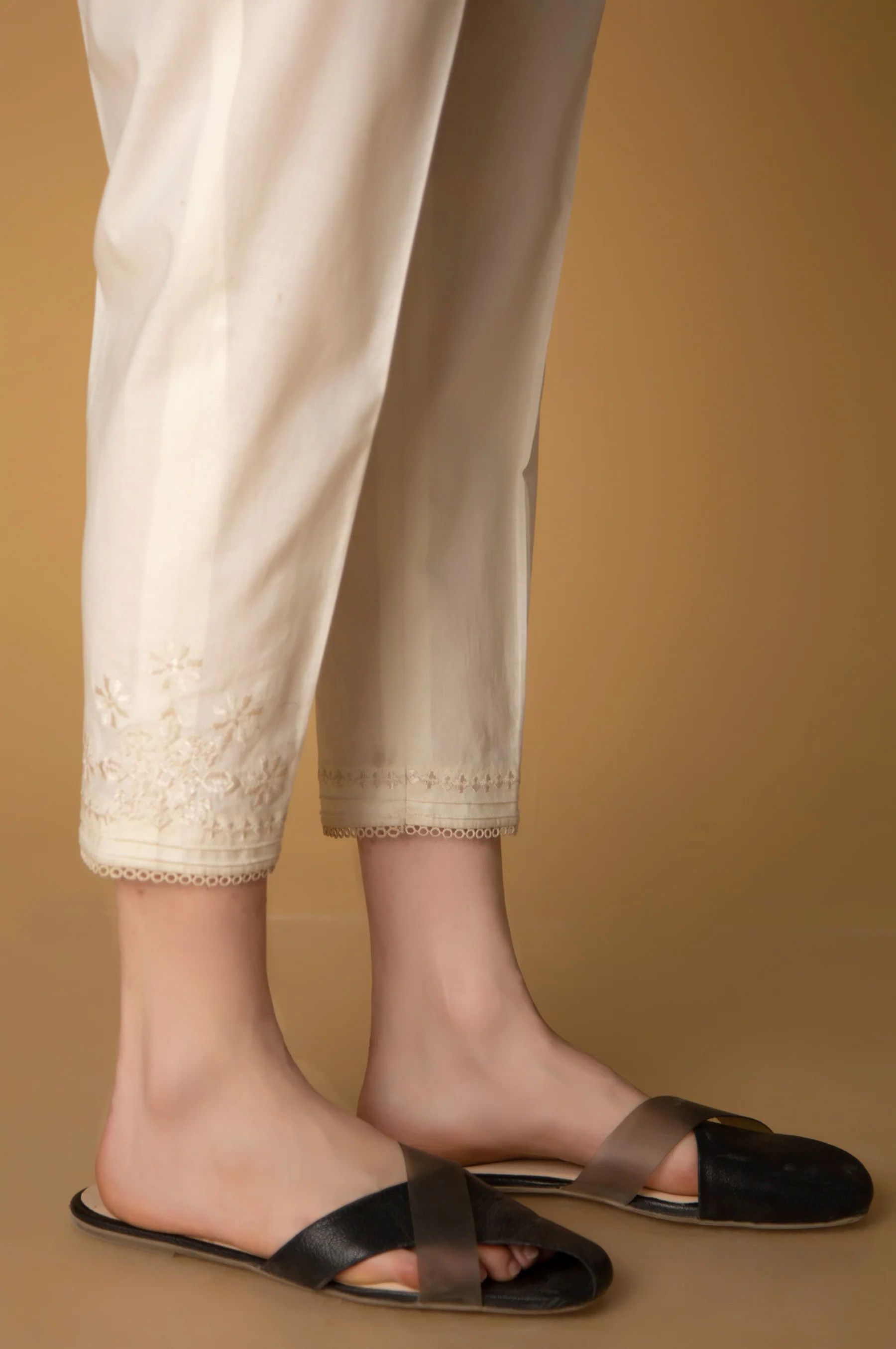 Embroidered Cambric Cigarette Pants - Image 3