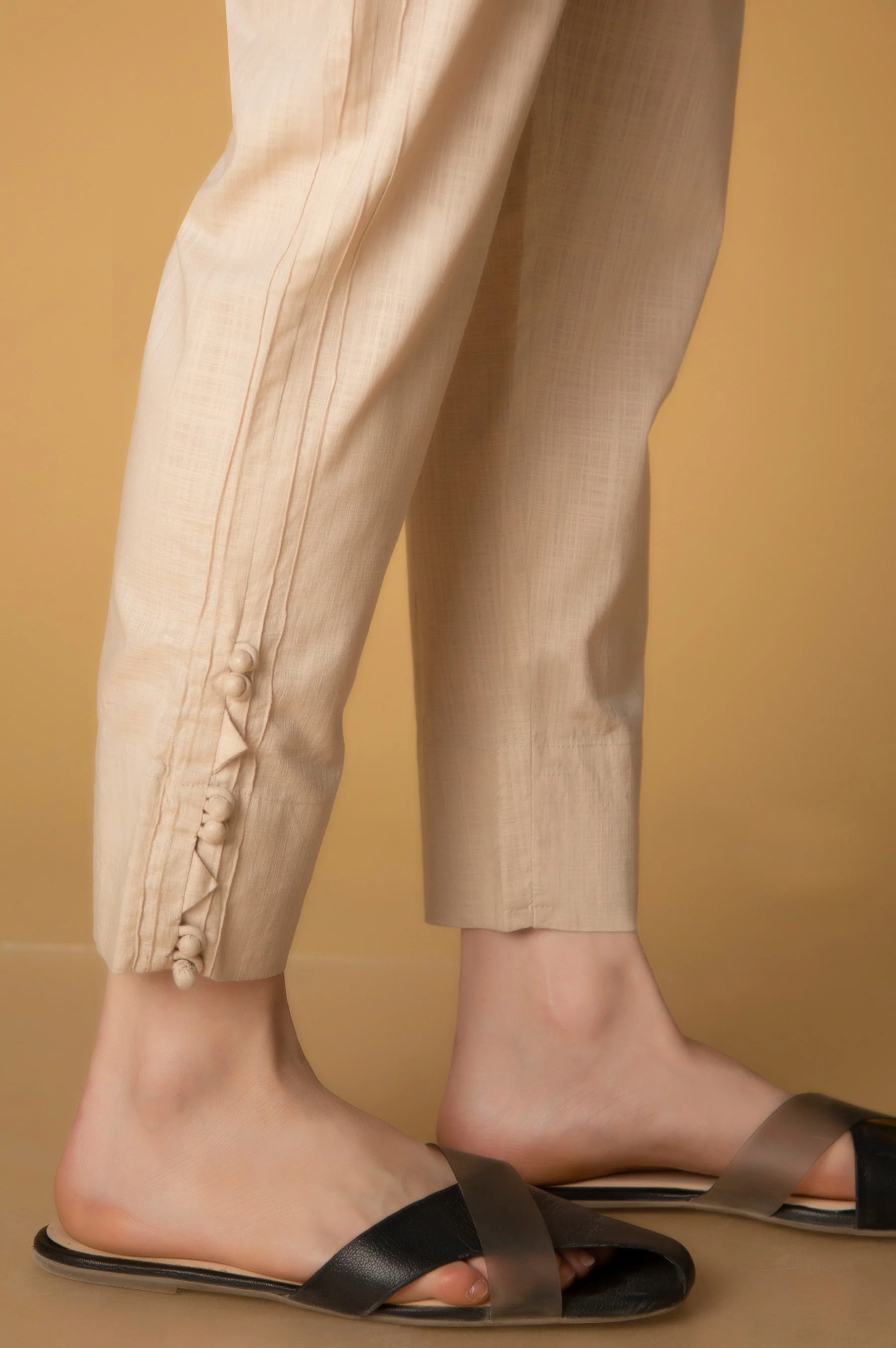 Embellished Cotton Slub Ciggerate Pants - Image 2
