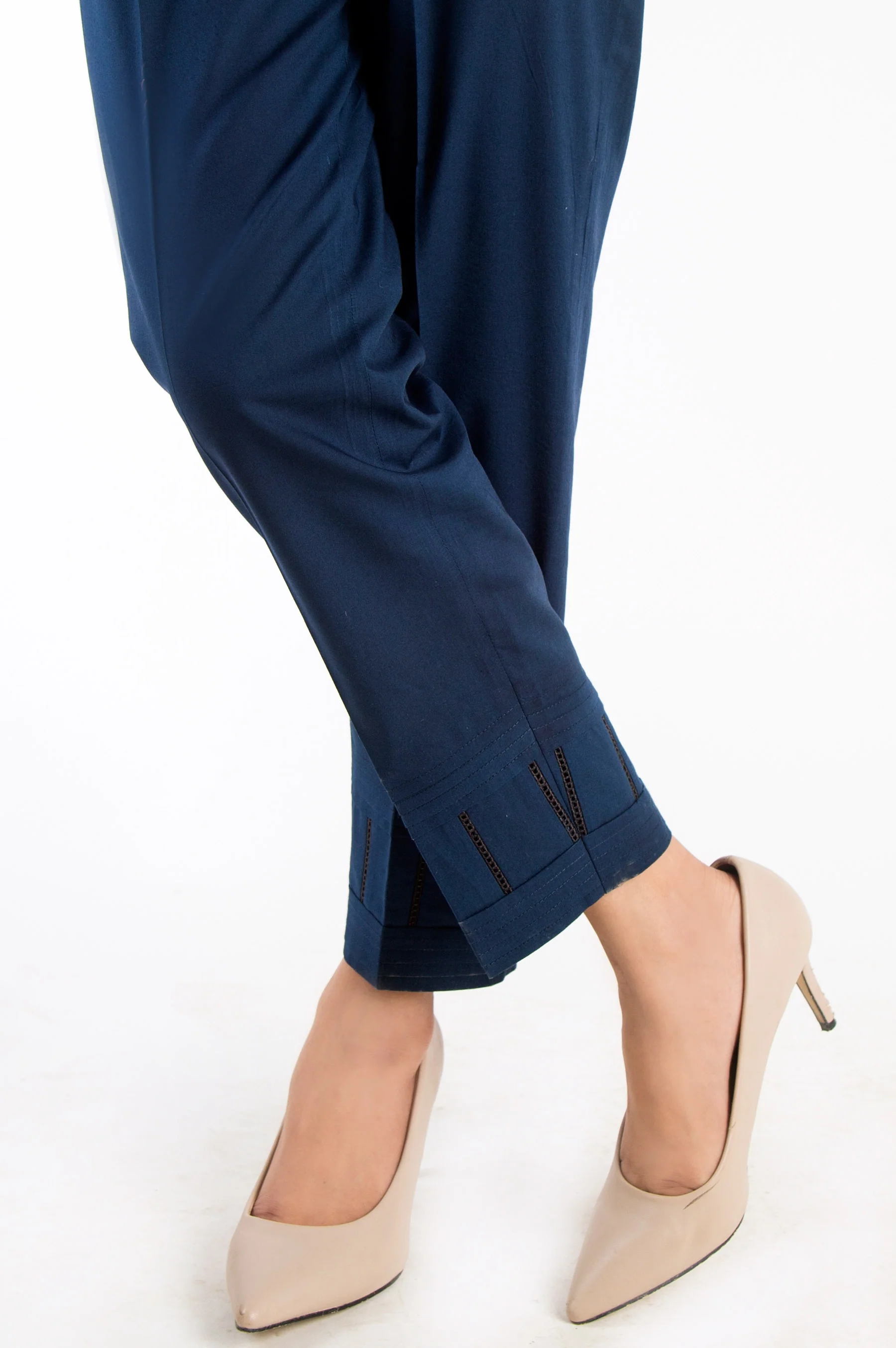 Cambric Cigarette Pants - Navy
