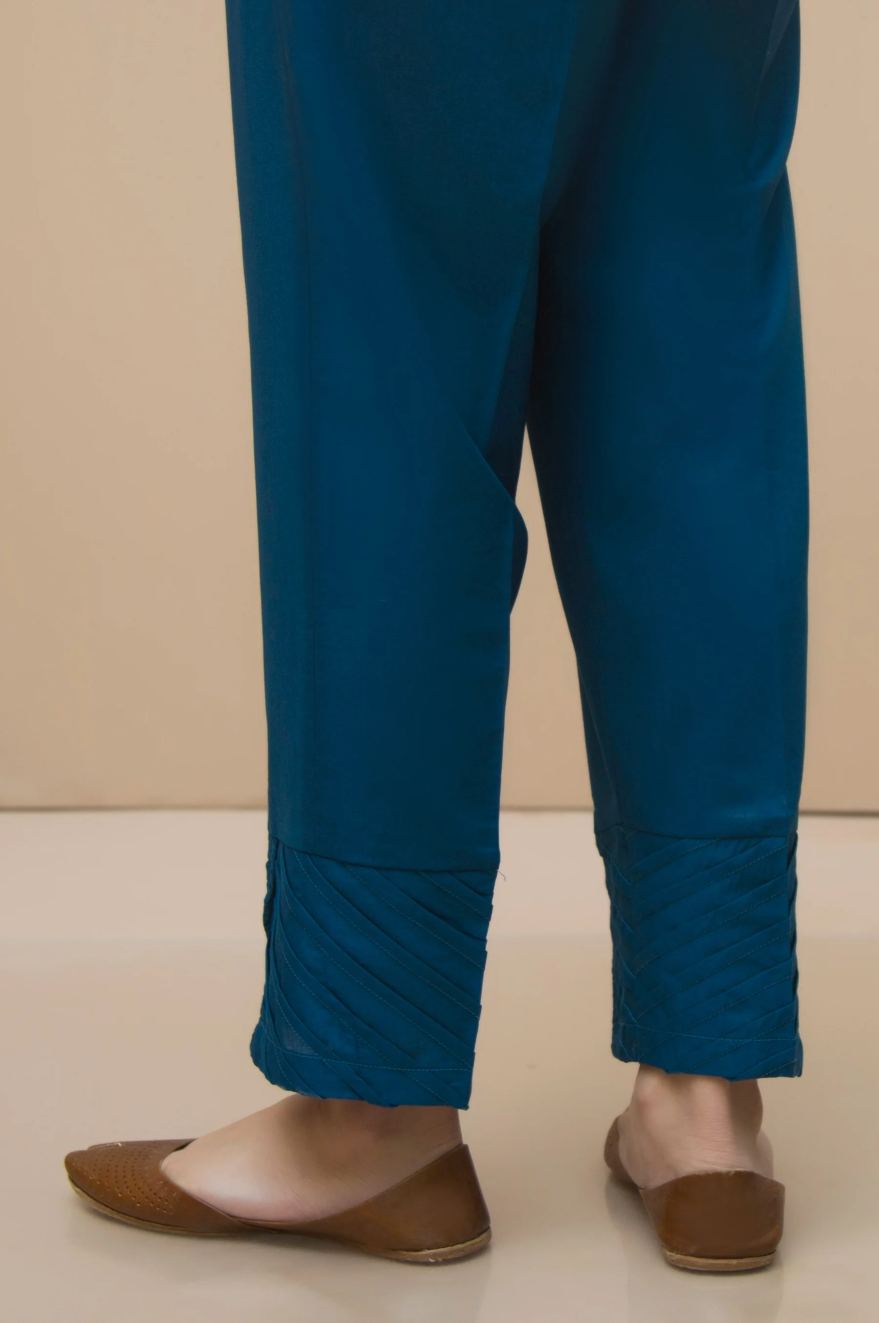 Embellished Cambric Cigarette Pants - Teal - Image 2