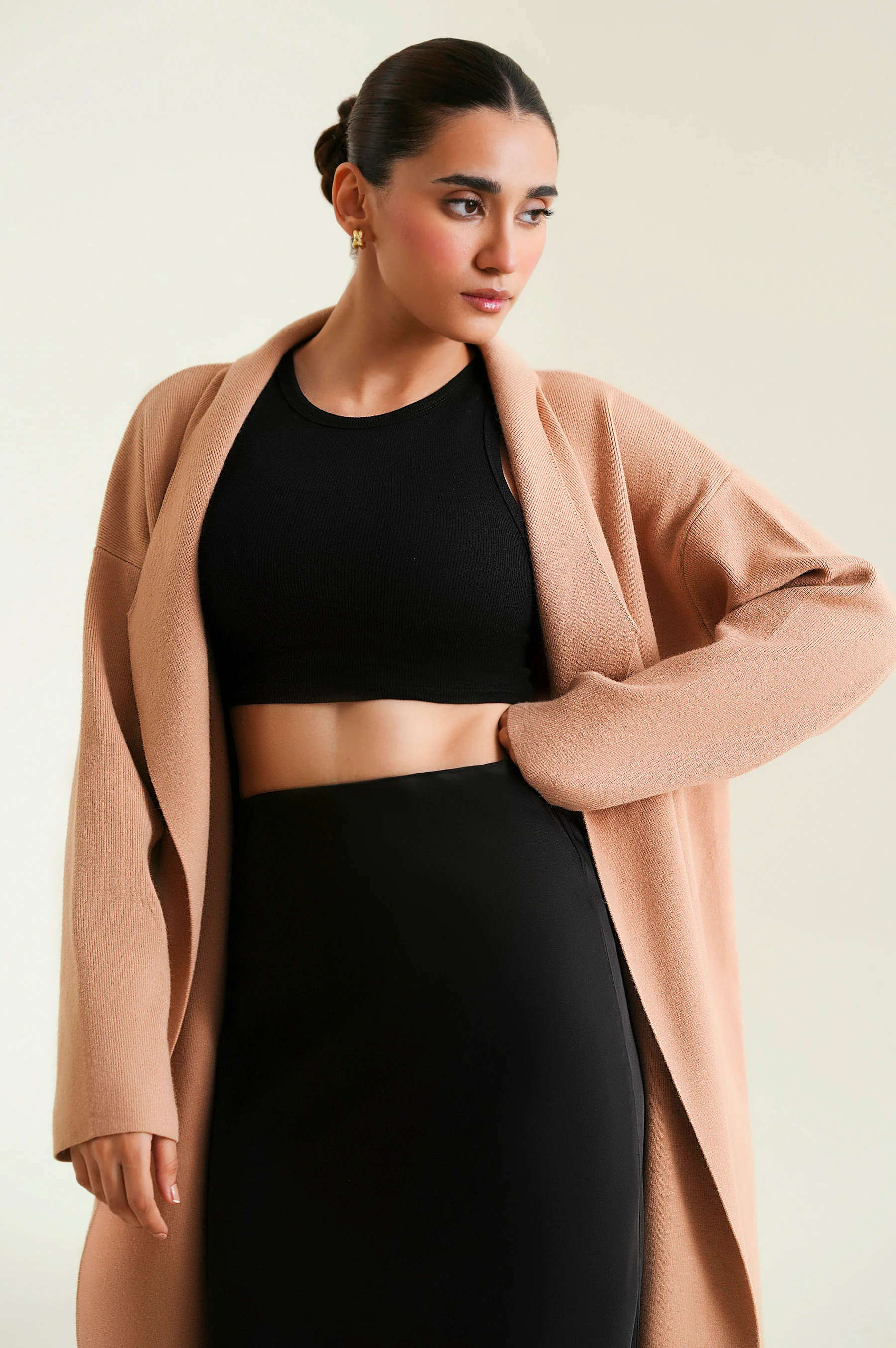 Cardigan Style Sweater - Camel - Image 7