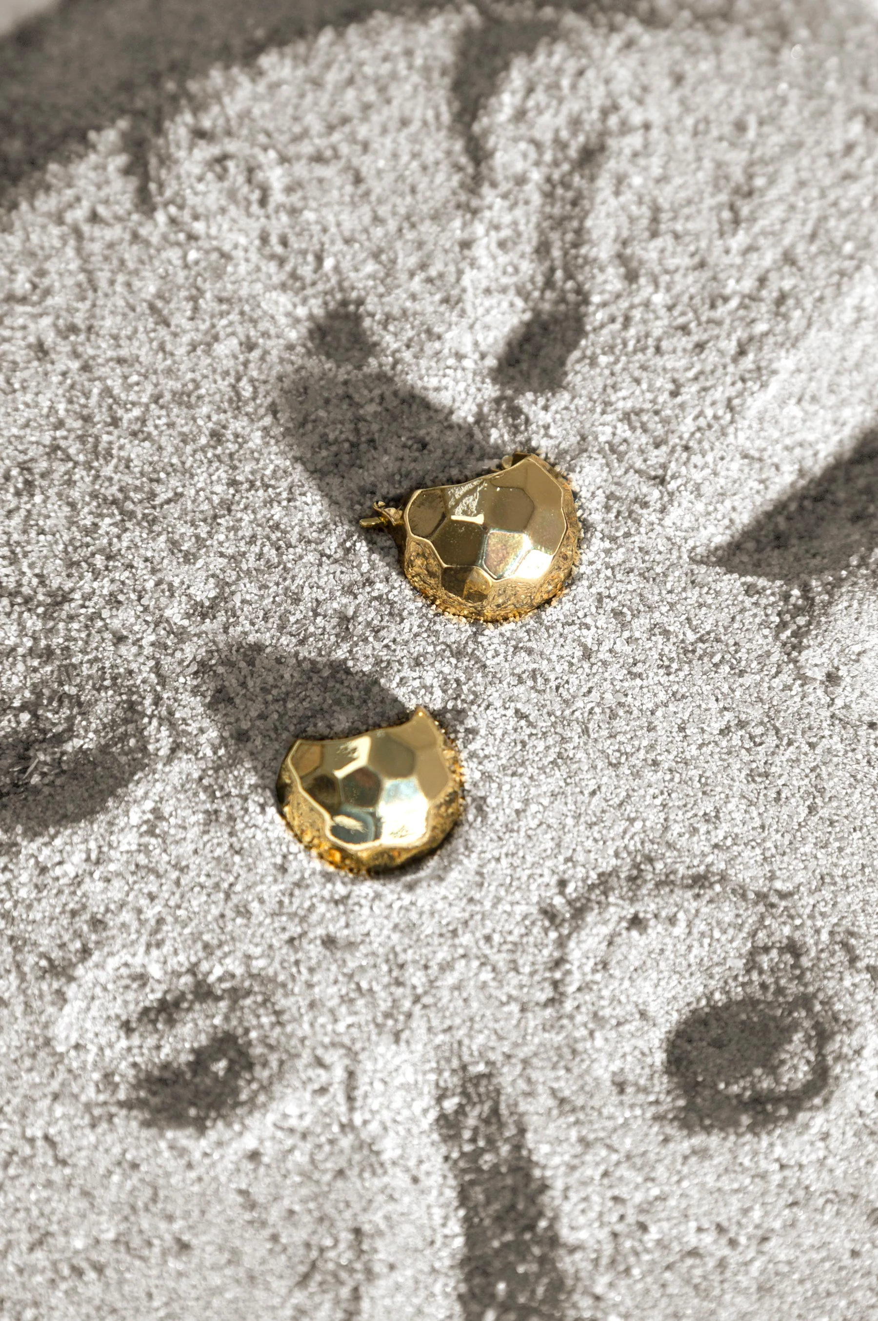 Golden Metal Hoop Earrings - Image 3