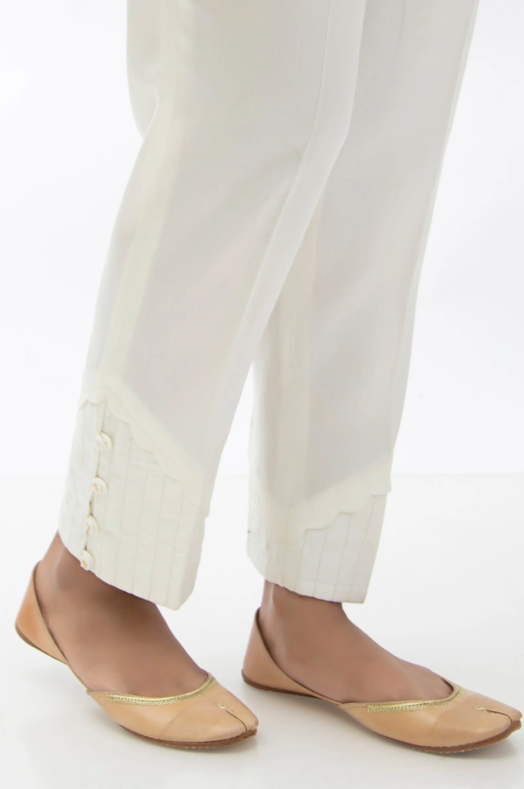 Embroidered Cotton Satin Cigarette Pants - Image 3