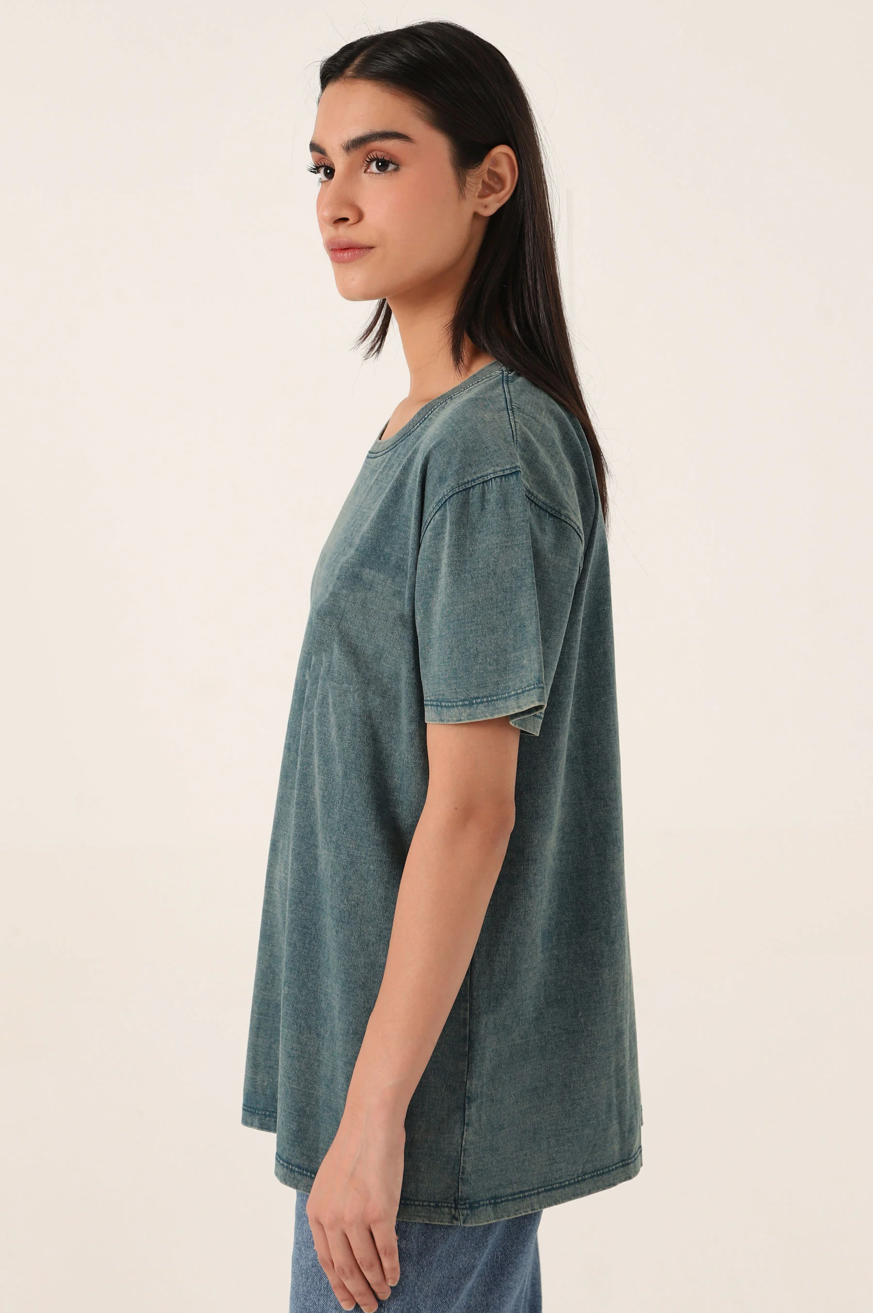 Crew Neck Half Sleeves Tee - Image 4