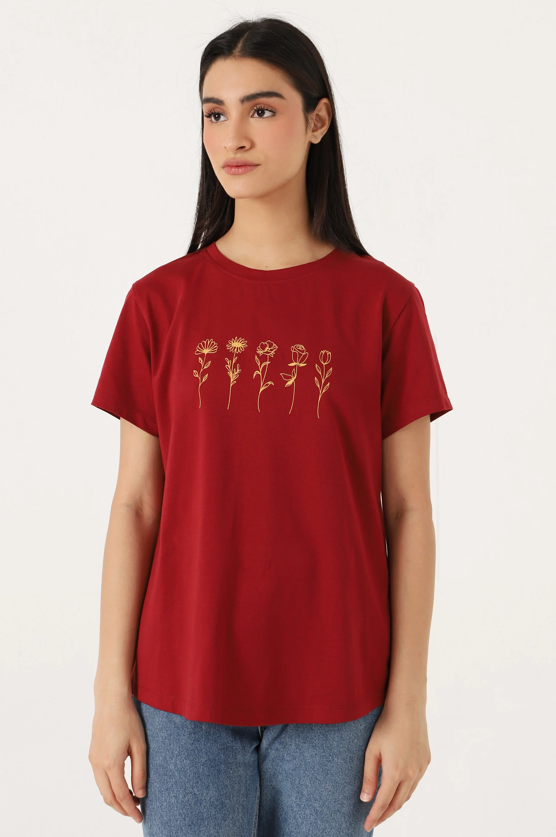 Crew Neck Half Sleeves Tee