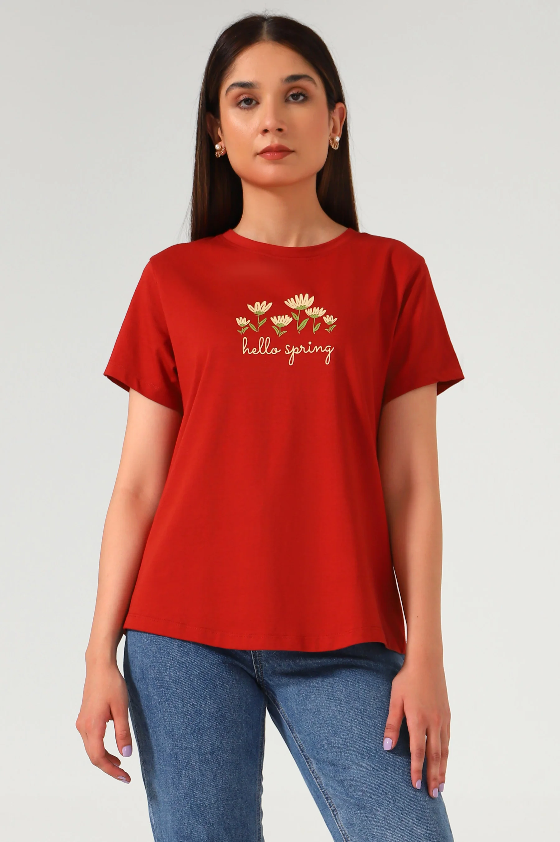 Crew Neck Half Sleeves Tee