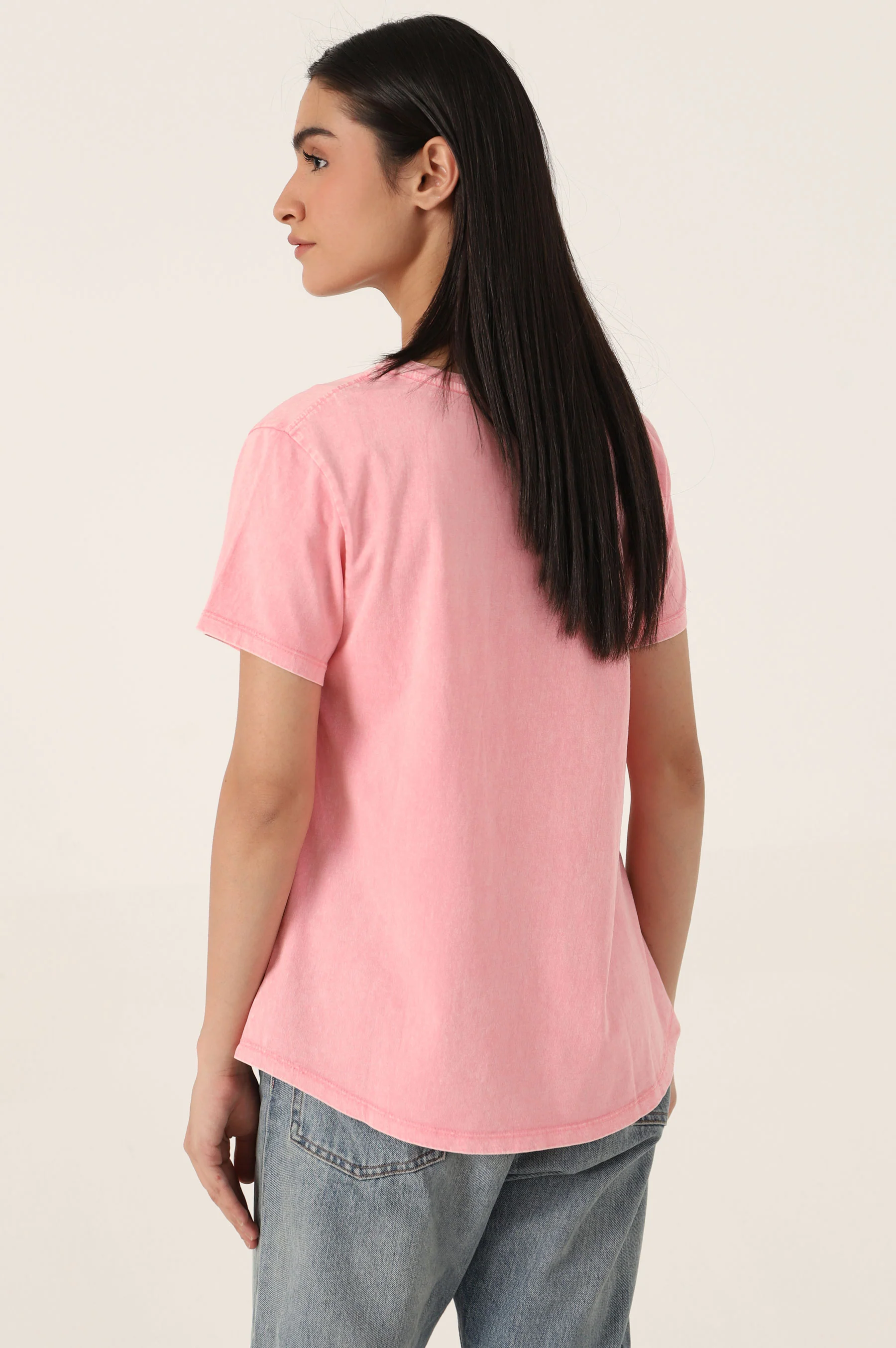 Crew Neck Half Sleeves Tee - Image 2
