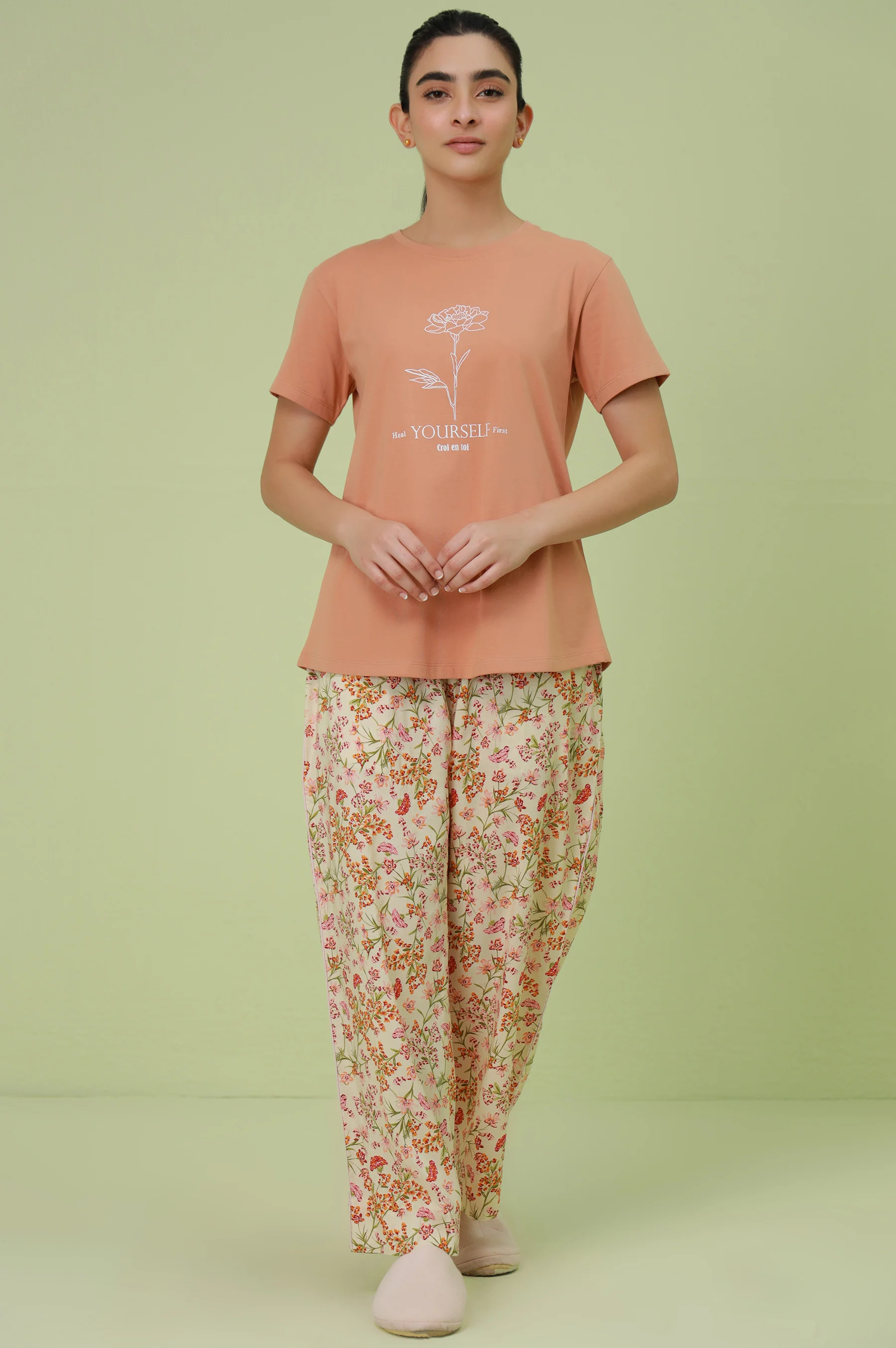 Crew Neck Half Sleeves Tee - Image 6
