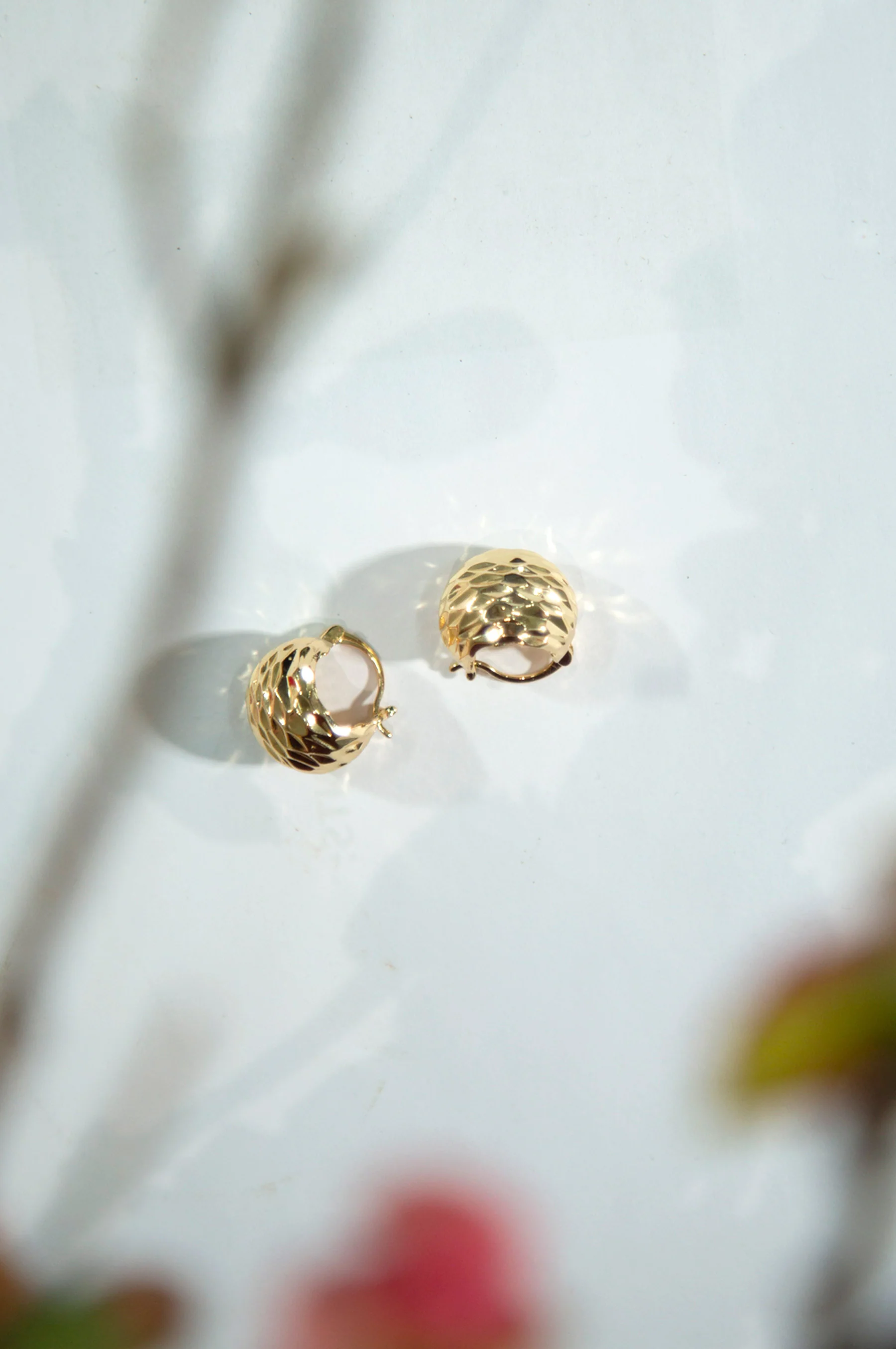 Golden-Plated Twist Hoop Earrings - Image 4