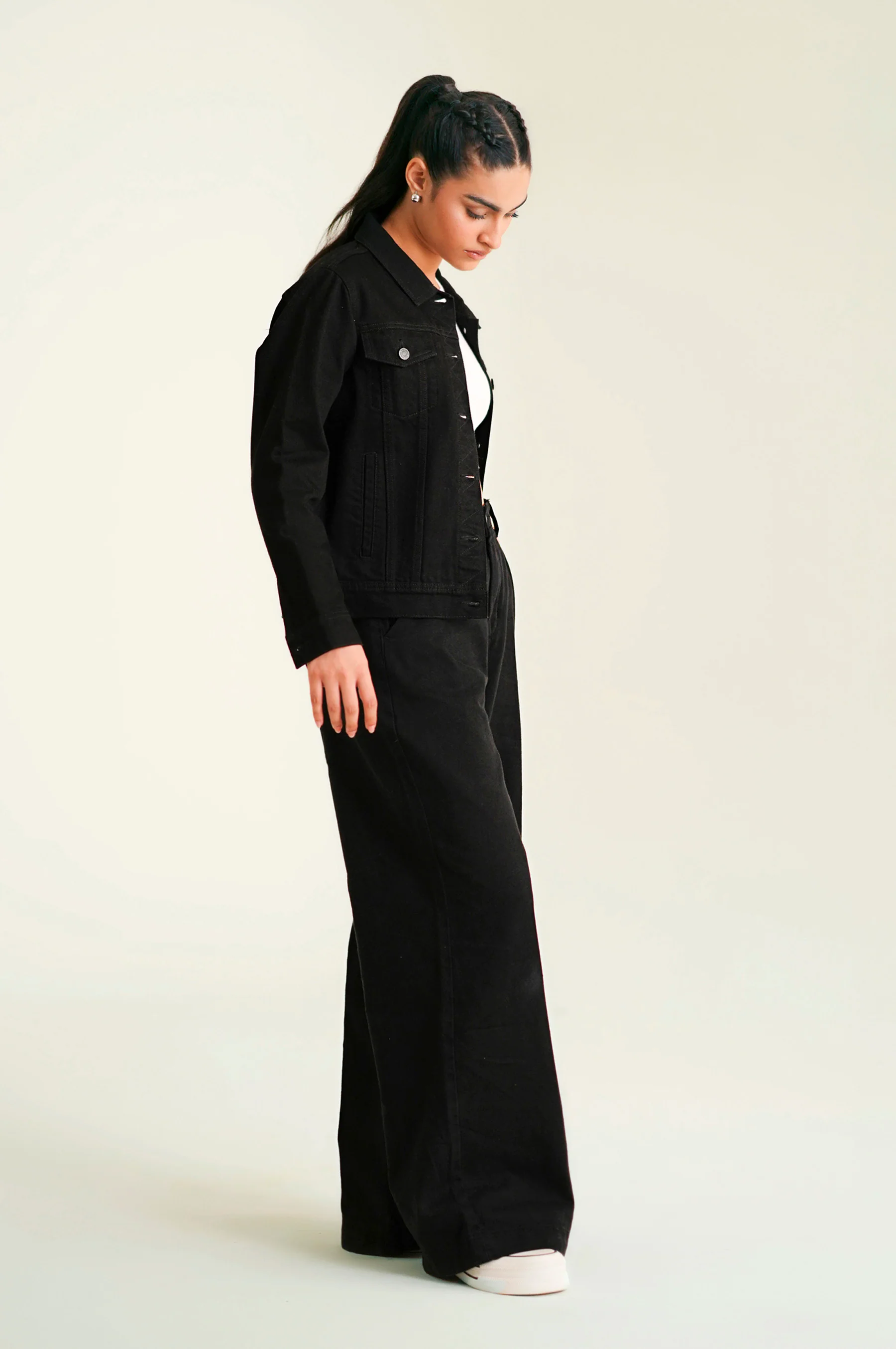 Denim Jacket - Black - Image 3
