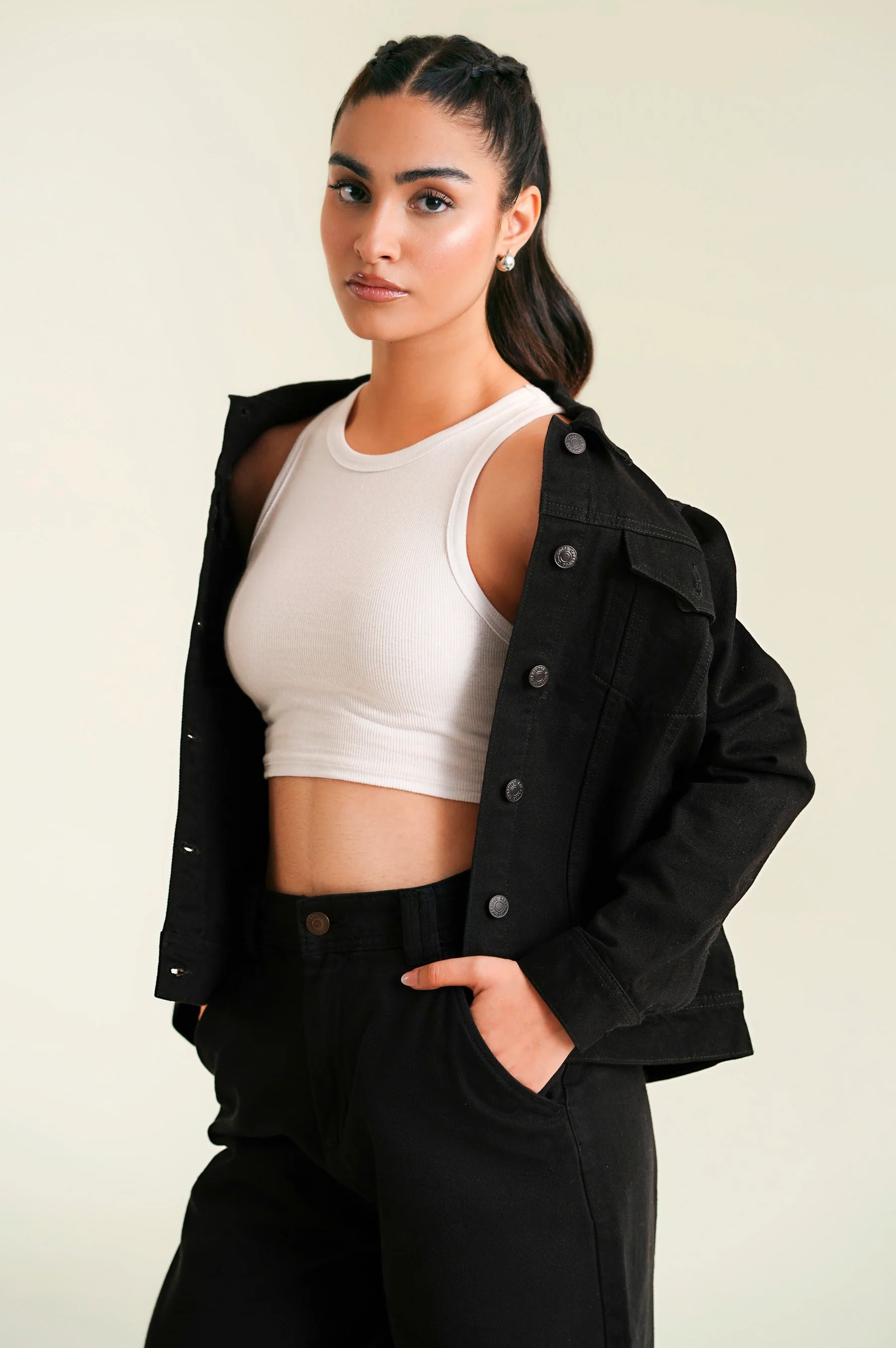 Denim Jacket - Black - Image 5