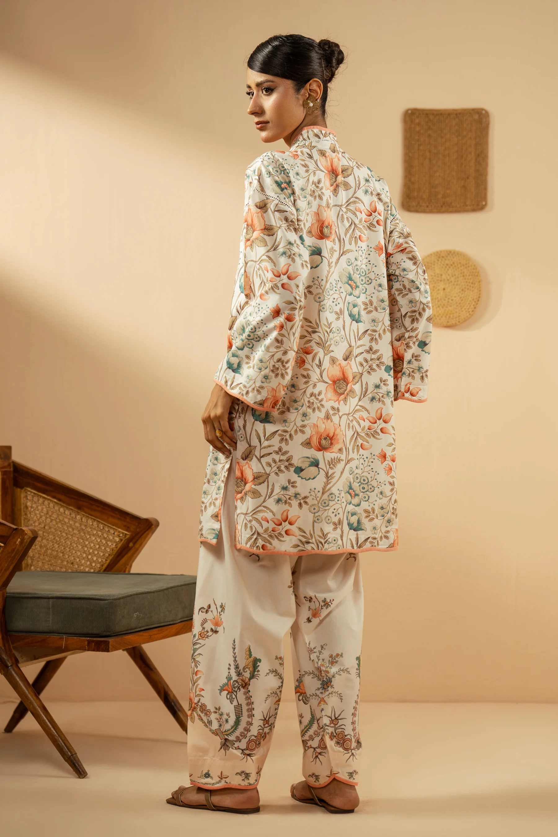 PRINTED CAMBRIC STITCHED SHIRT BOTTOM - Image 4