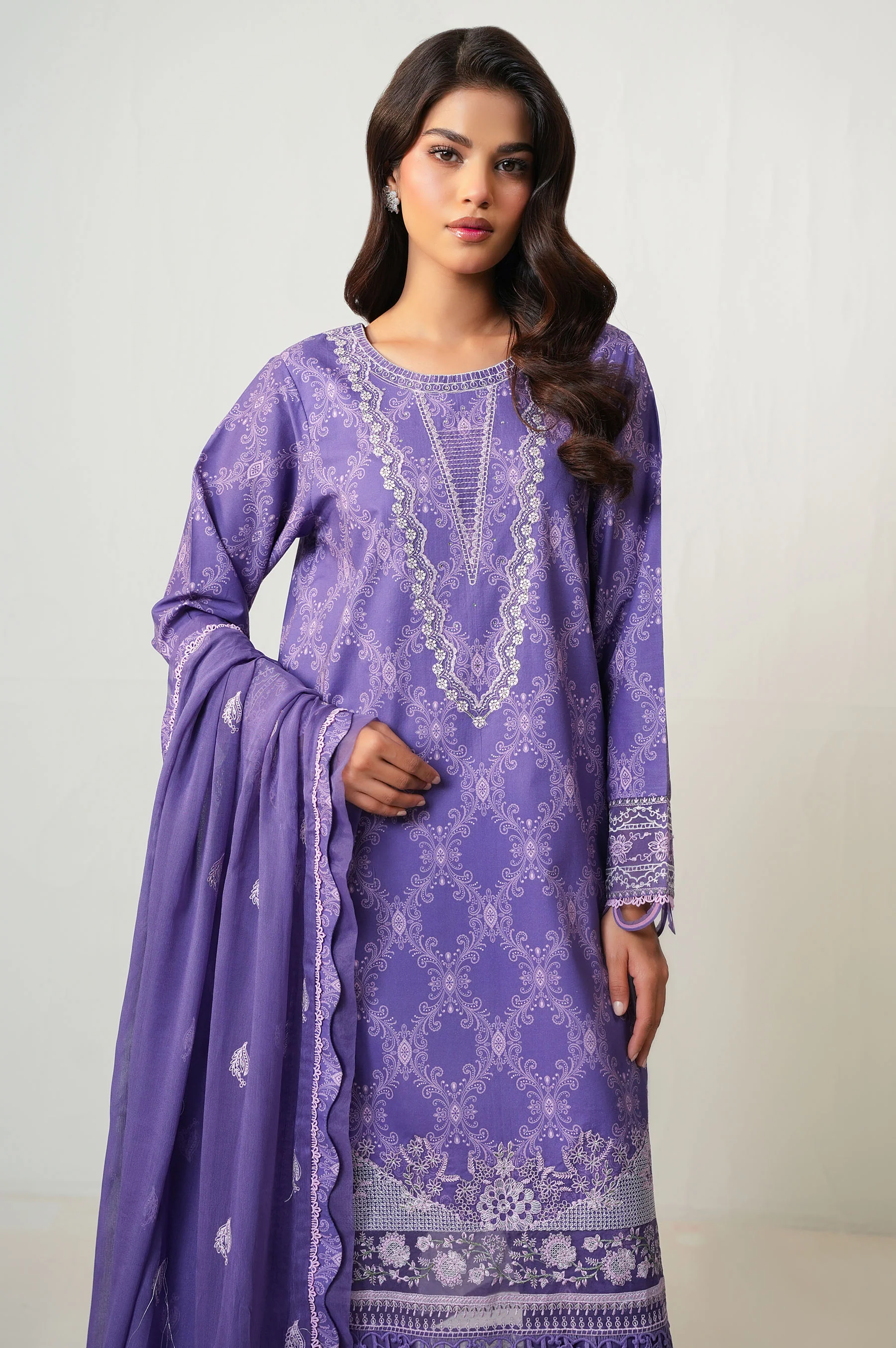 UNSTITCHED EMBROIDERED LAWN SHIRT