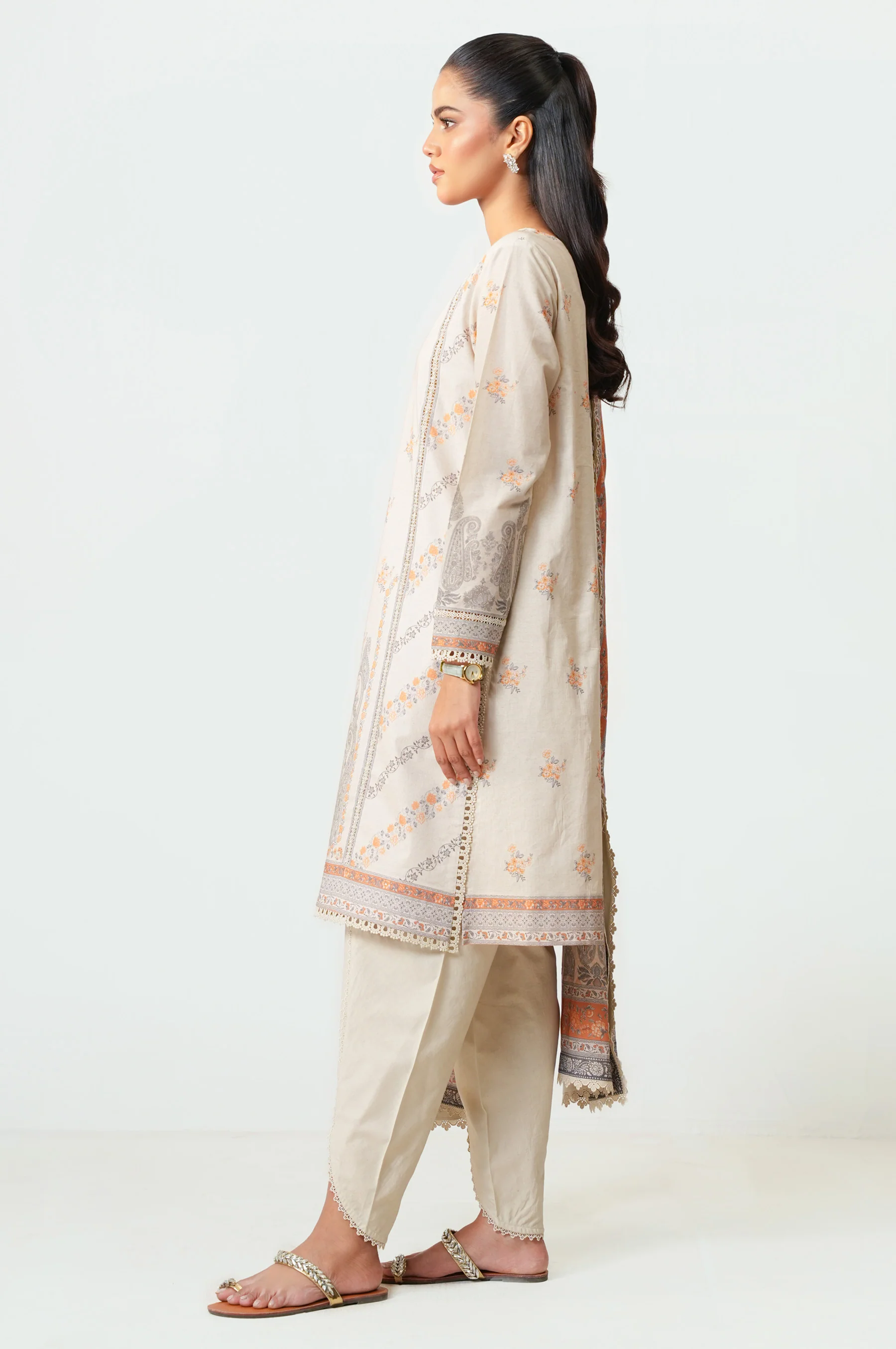 UNSTITCHED PRINTED LAWN SHIRT - Image 3