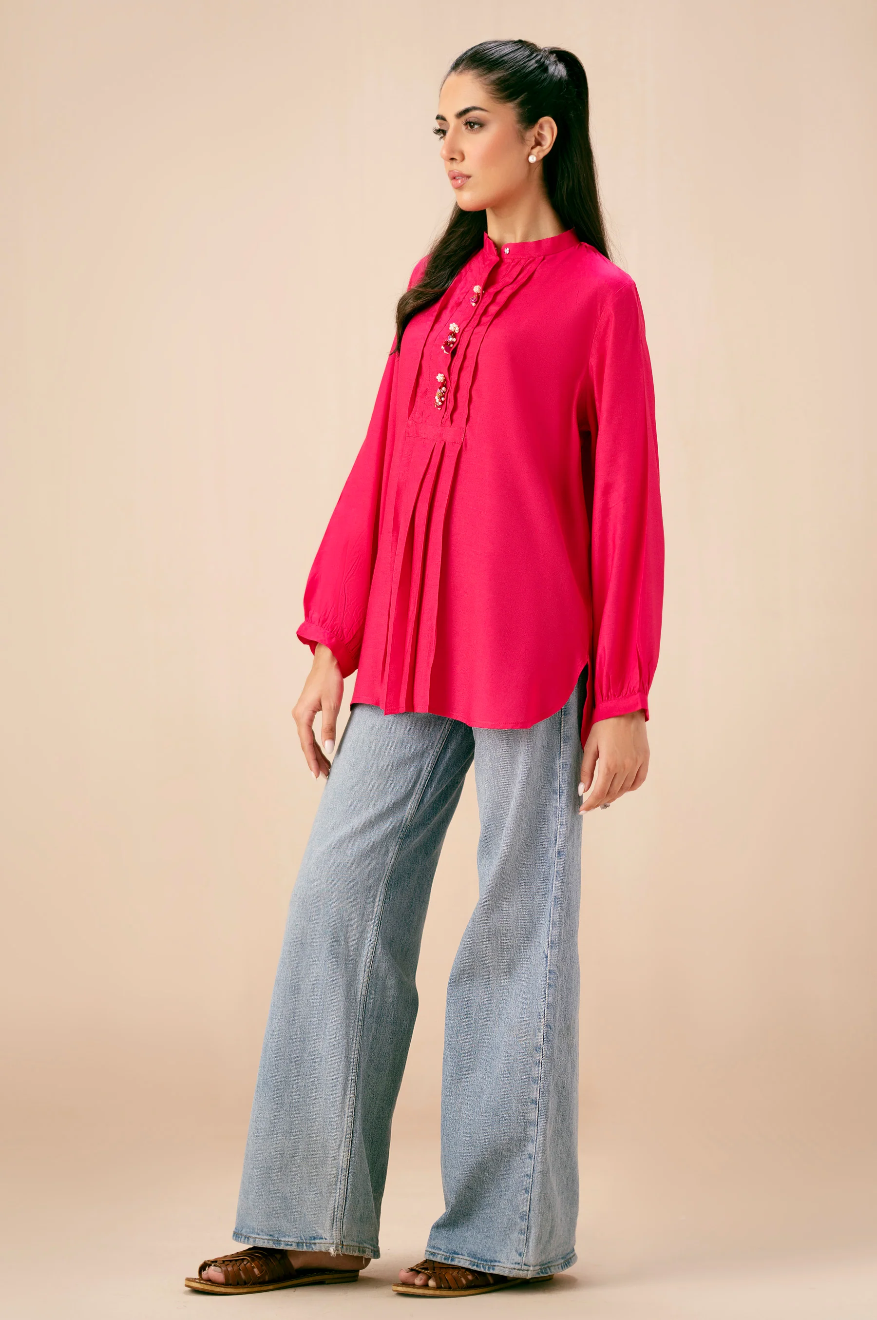 Dyed Raw Silk Western Top - Image 4