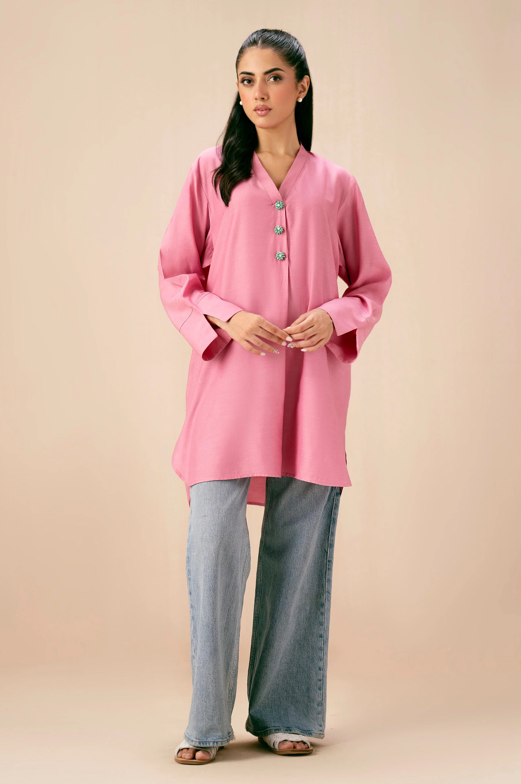 STITCHED DYED RAW SILK TOP (FACTORY E-OUTLET)