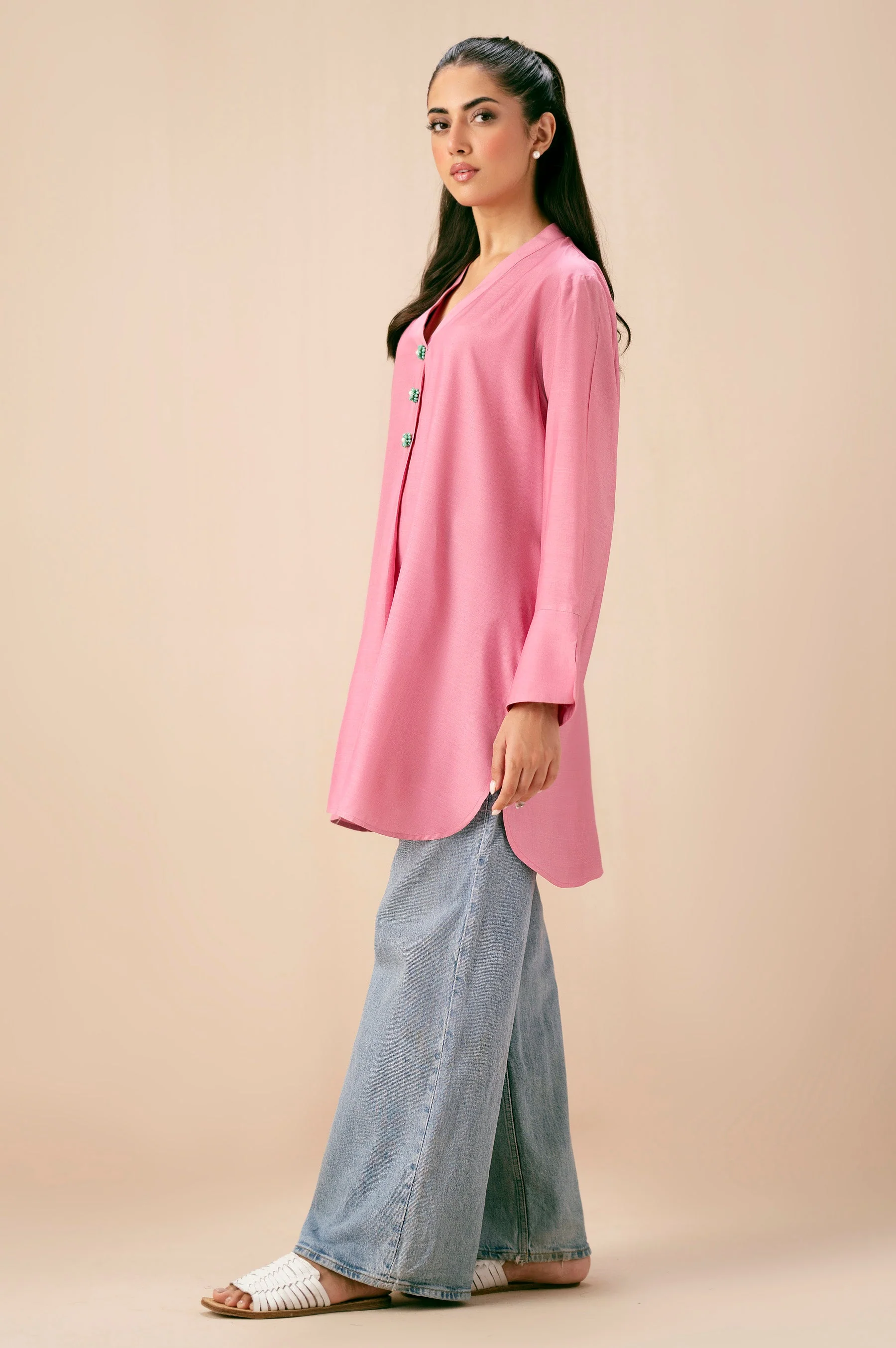 STITCHED DYED RAW SILK TOP (FACTORY E-OUTLET) - Image 5