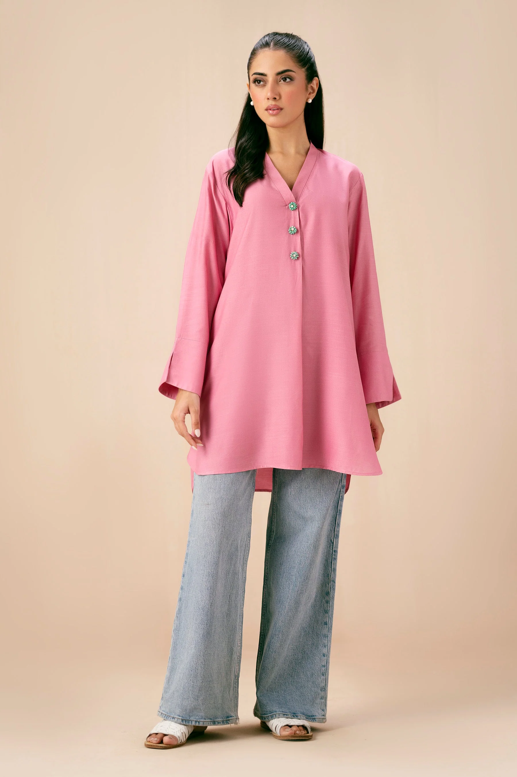 STITCHED DYED RAW SILK TOP (FACTORY E-OUTLET) - Image 6