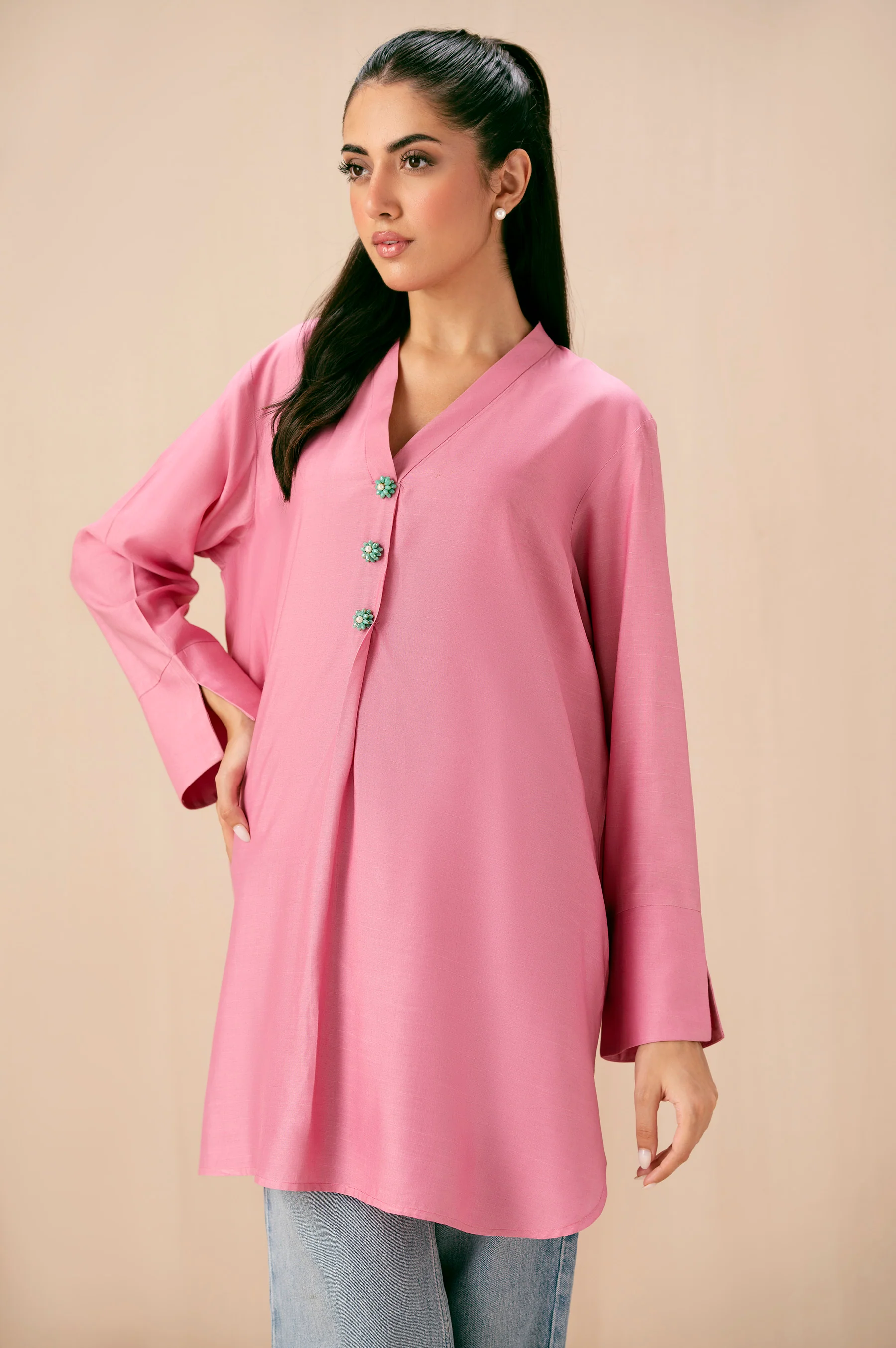 Dyed Raw Silk Western Top - Image 2