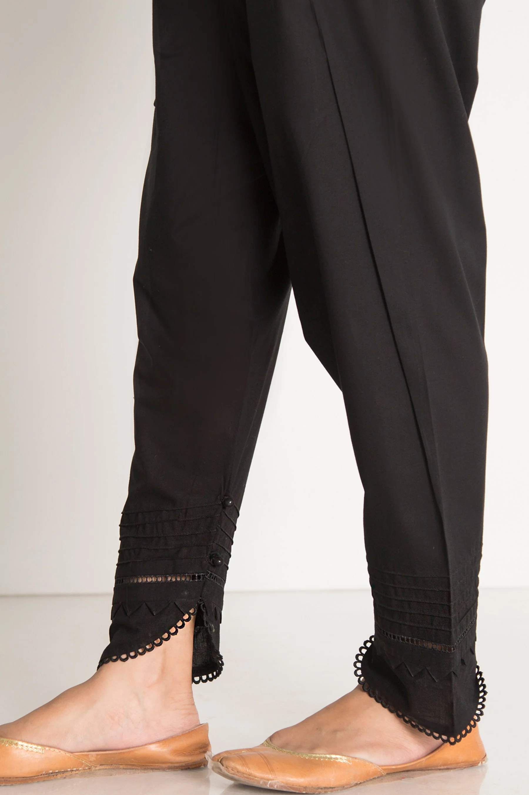 Embellished Cambric Shalwar - Black - Image 2