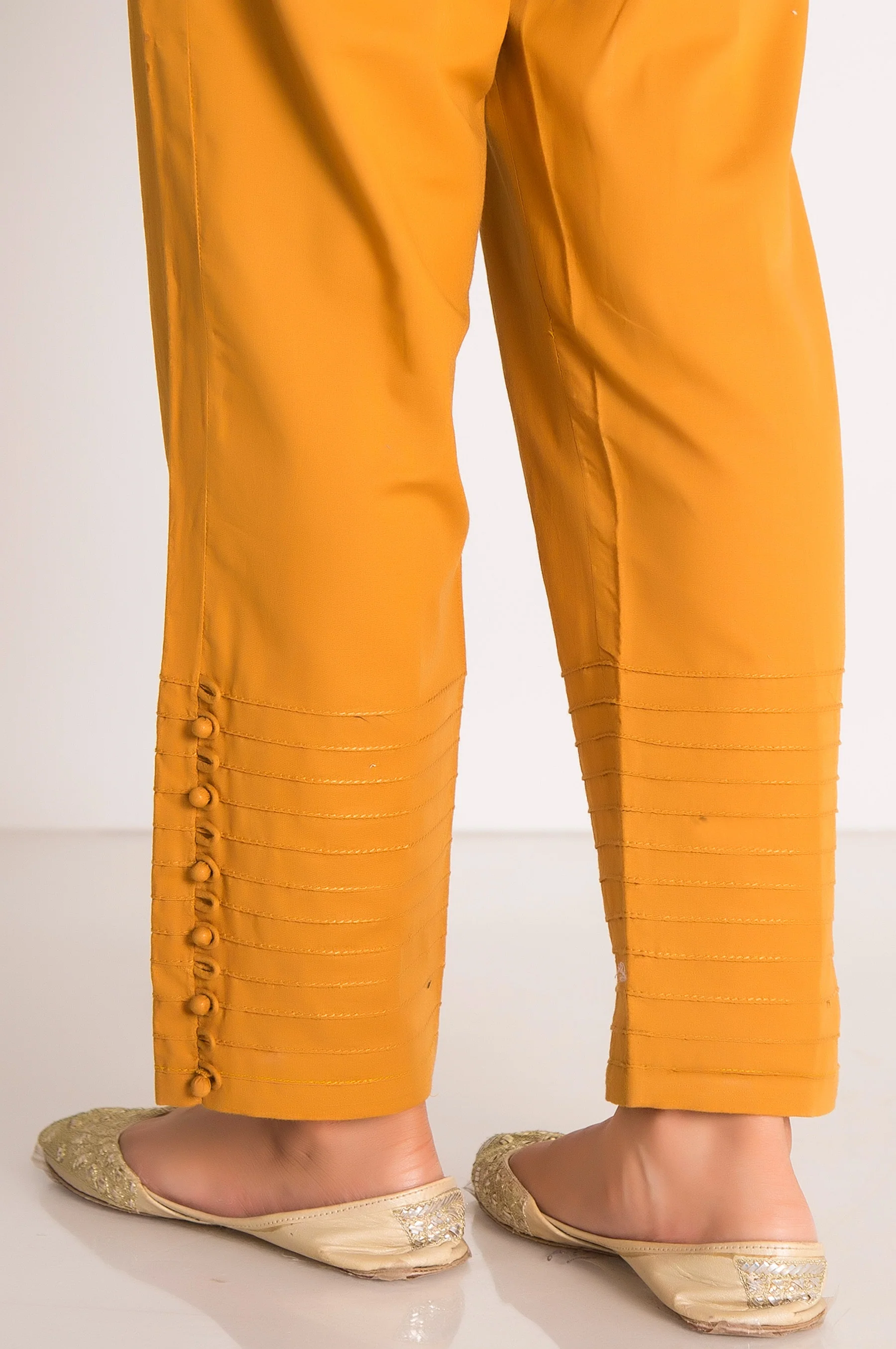 Embellished Cigarette Pants  - Mustard - Image 2