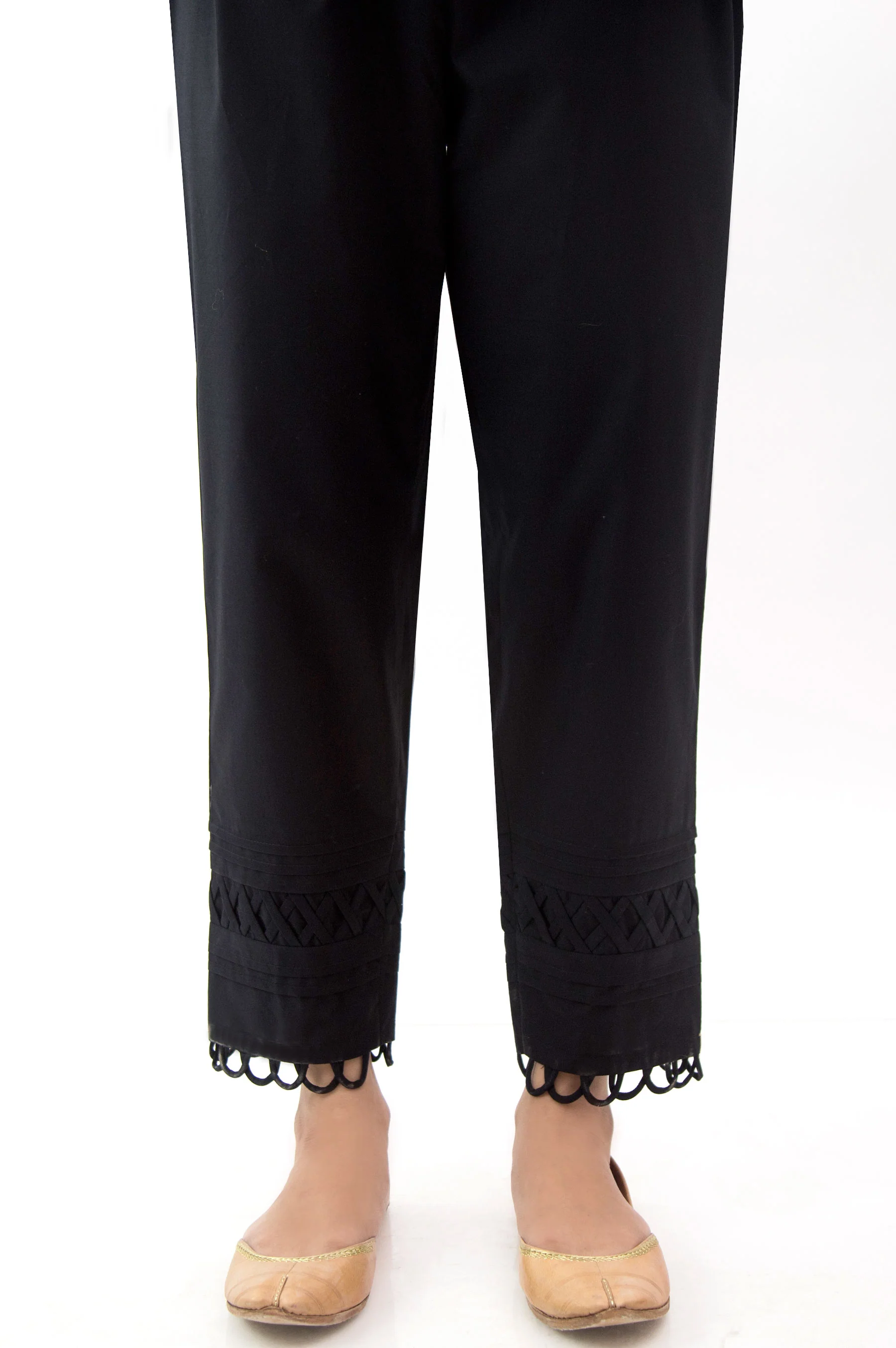 Embellished Cambric Cigarette Pants - Black - Image 4