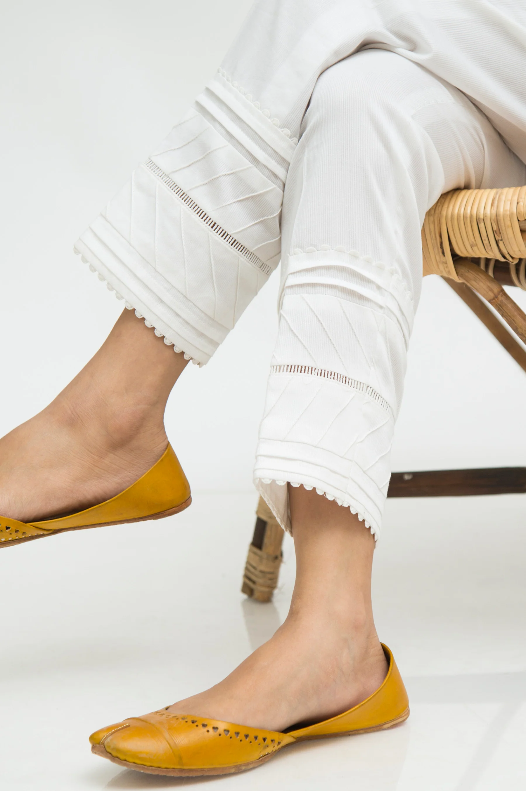 Embellished Cottel Cigarette Pant - White - Image 5