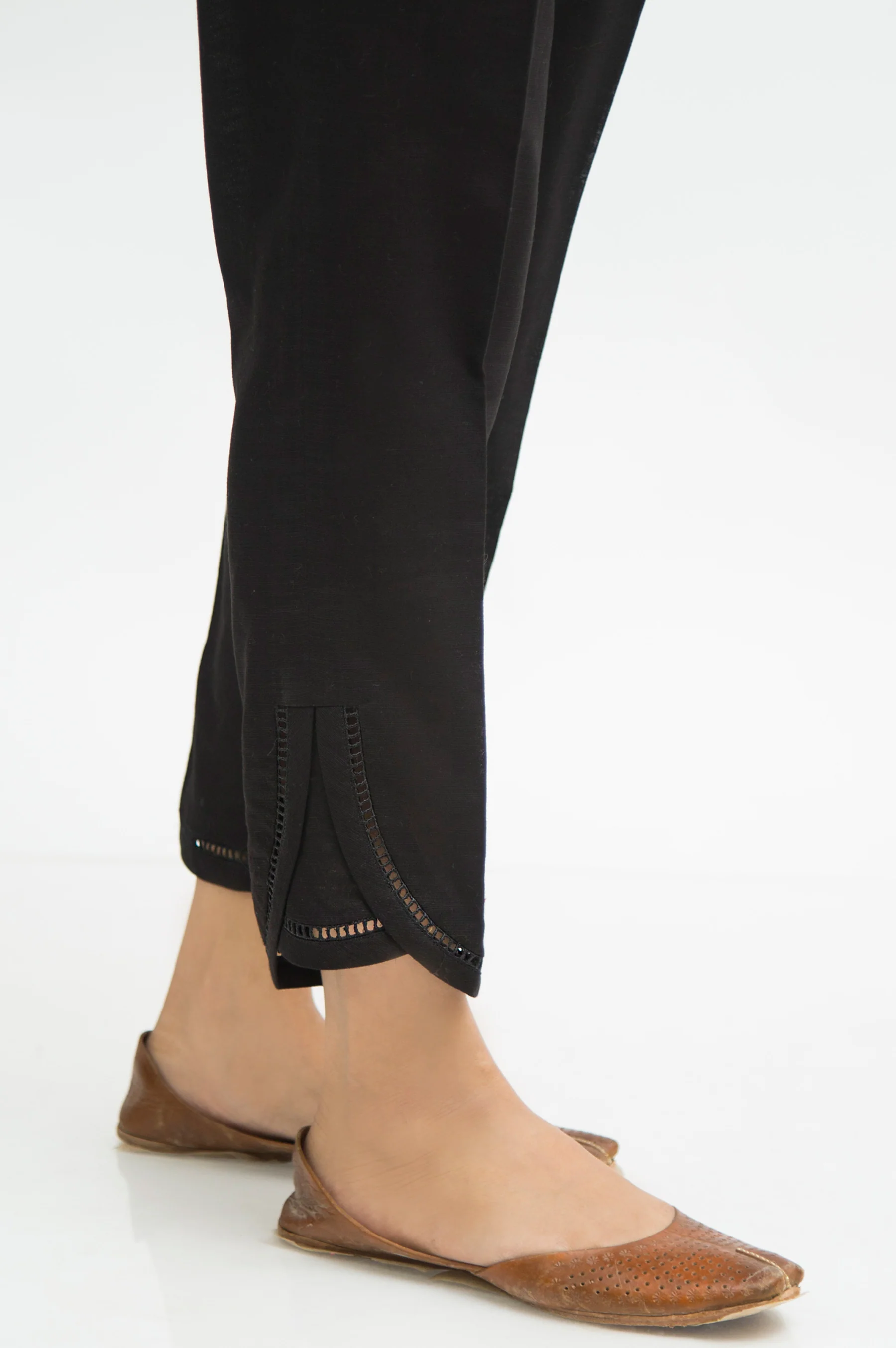 Embellished Khaddar Pants  - Black - Image 3