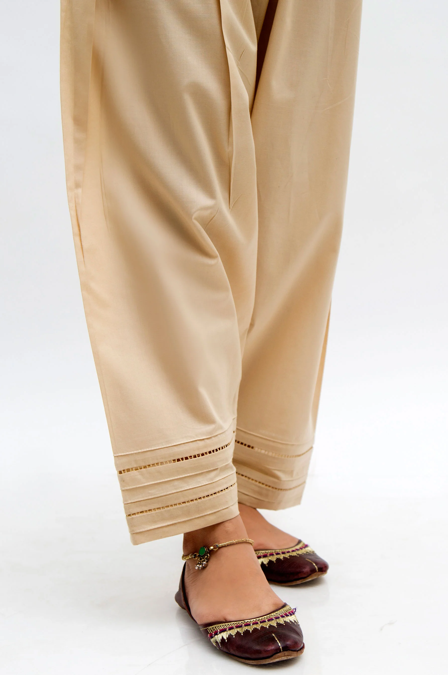Embellished Shalwar - Beige
