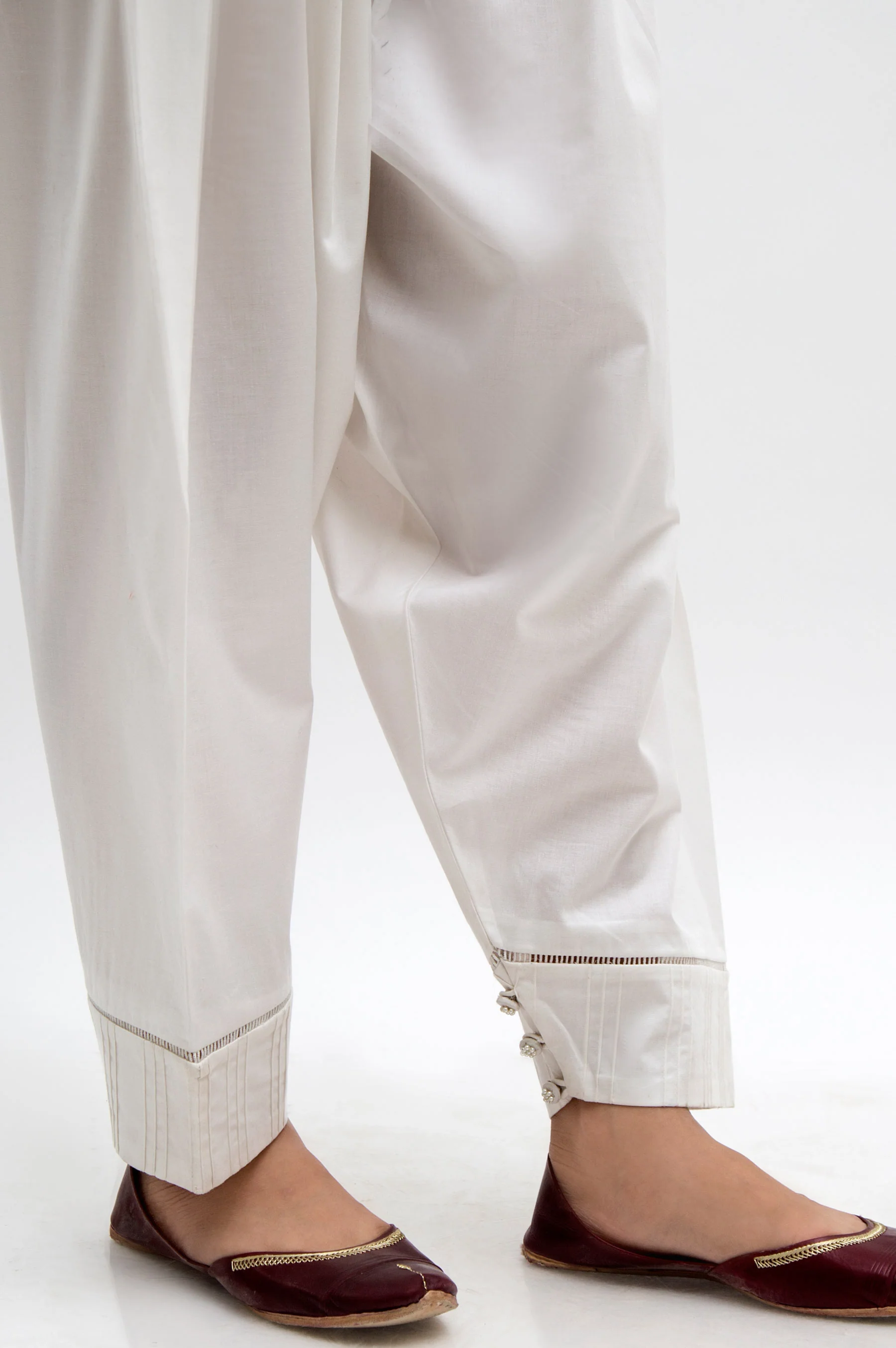 Embellished Shalwar  - White - Image 3