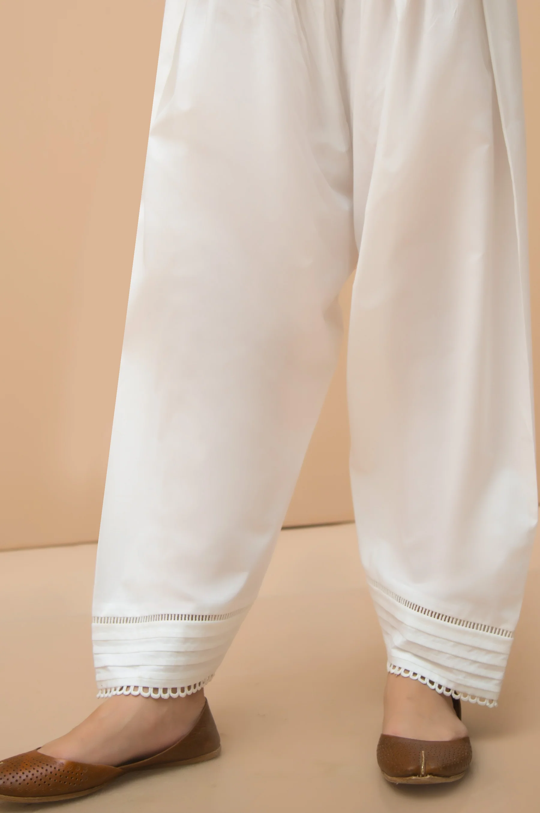 Embellished Shalwar  - Off-White - Image 3